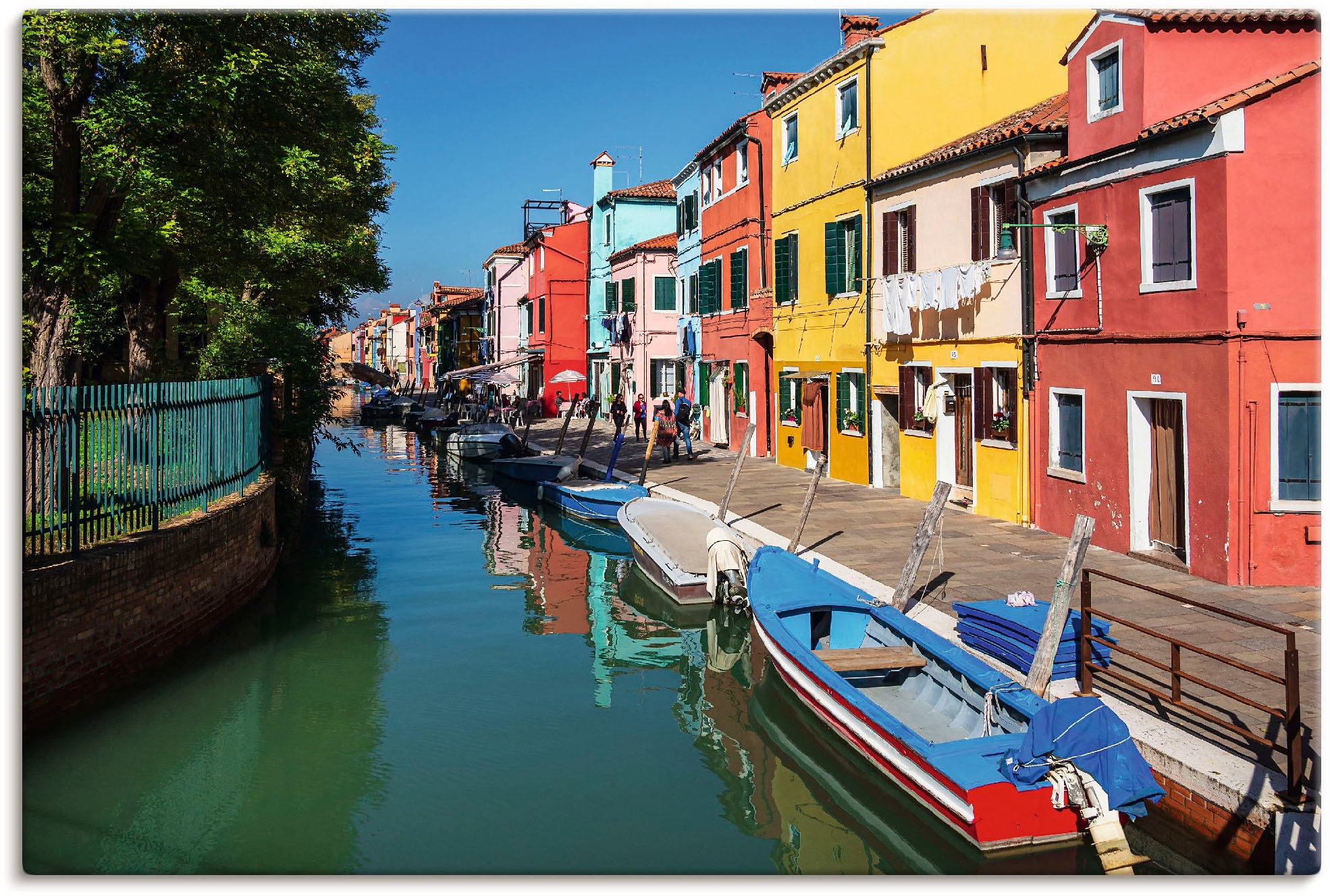 Artland Wandbild "Bunte Gebäude auf Insel Burano Venedig", Bilder von Booten & Schiffen (1 Stück), in vielen Größen & Pr