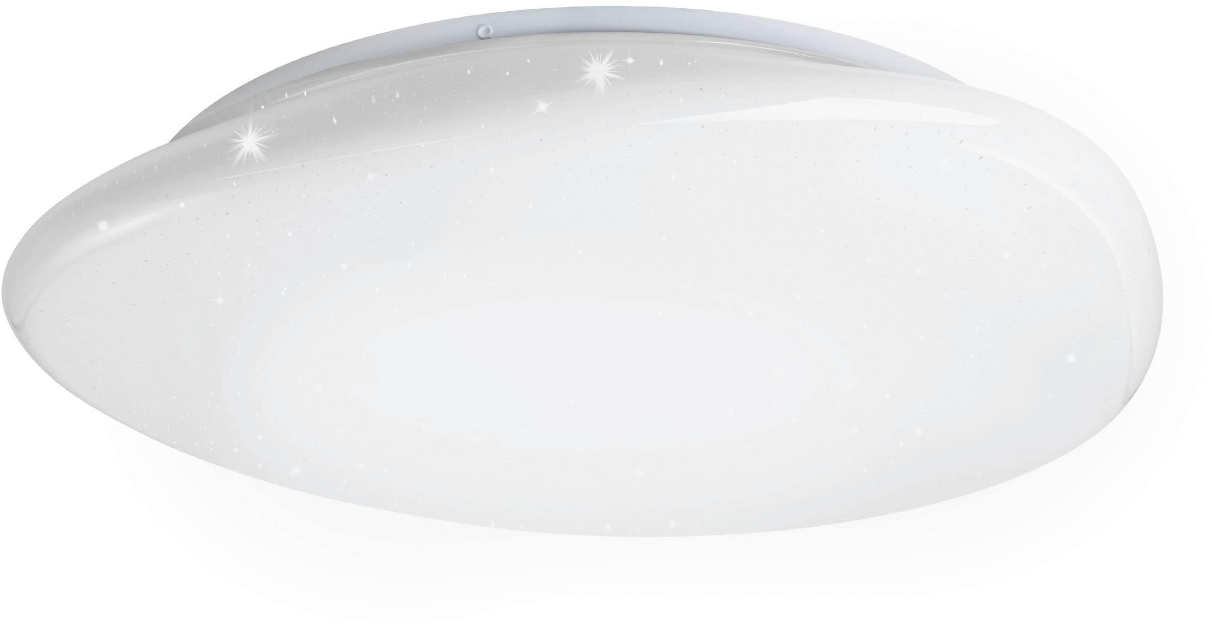 "EGLO Deckenleuchte ""Sileras Deckenlampe, Sternhimmel-Effekt, Stahl und Kunststoff, Lampe"", weiß, 1, Ø 45cm H: 8,5cm, 1 Stk., Leuchten