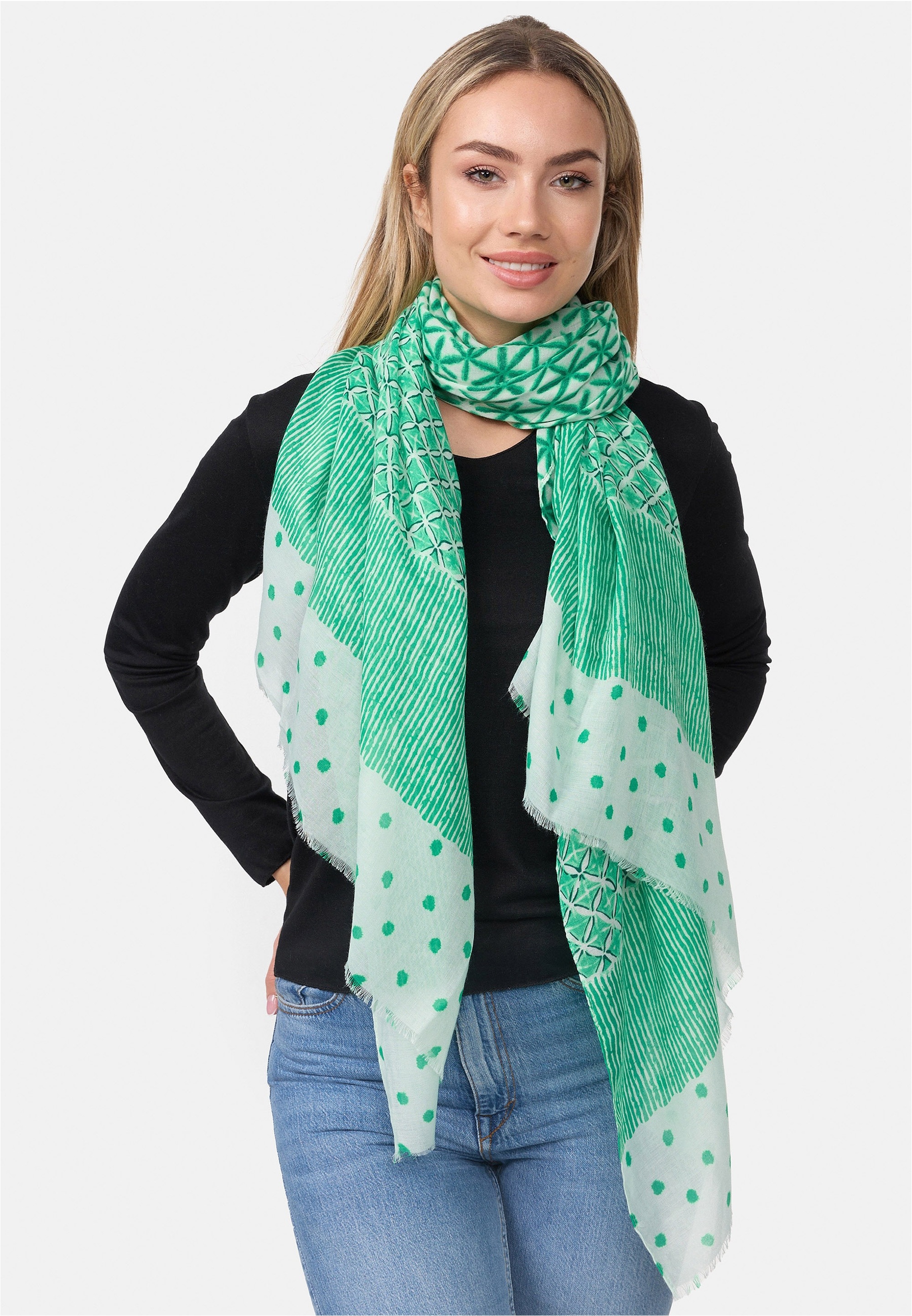 Harpa Modeschal "ITRI" mit trendigem Mustermix günstig online kaufen