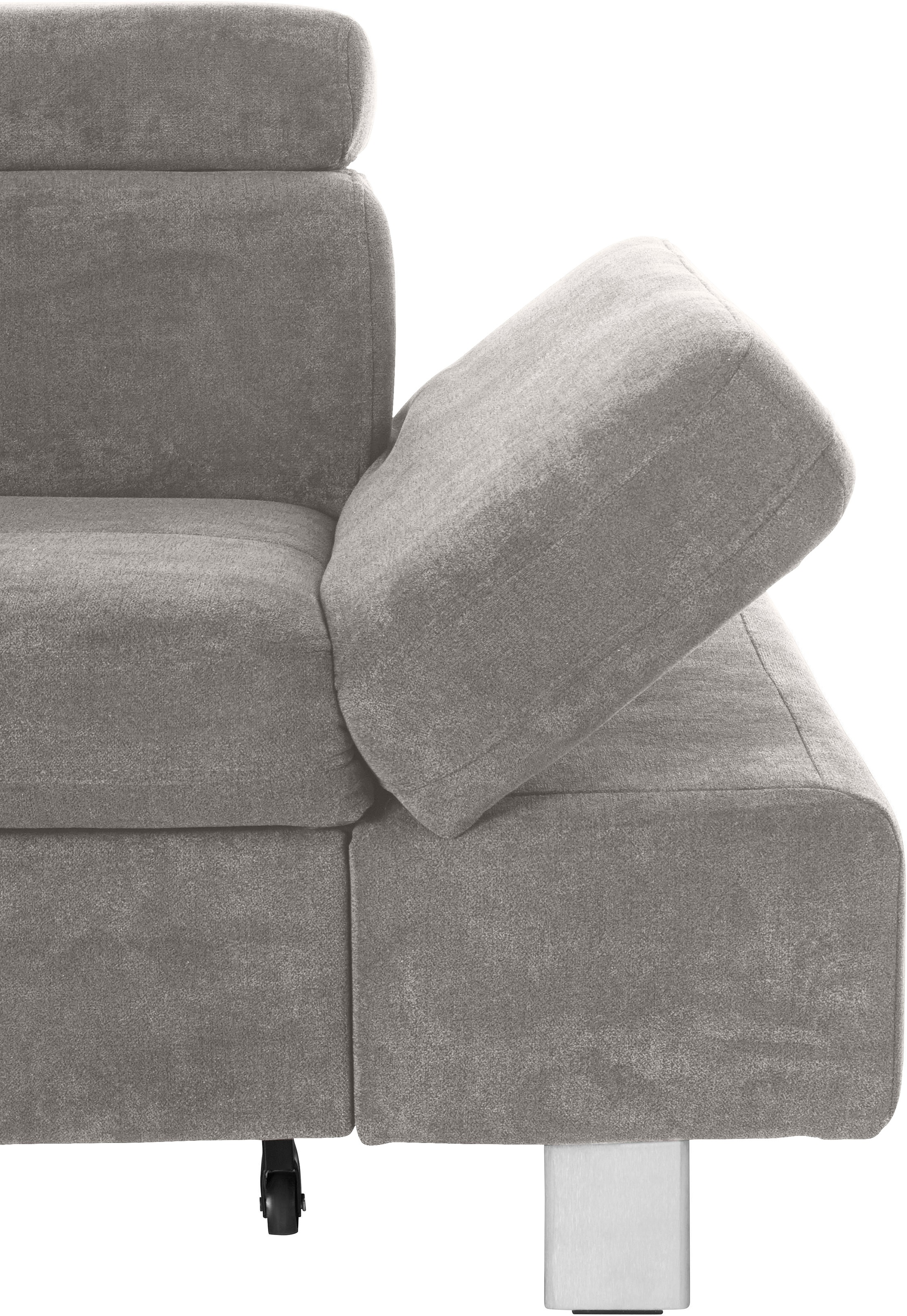 exxpo - sofa fashion Ecksofa »Fiji, L-Form«, mit Kopf- bzw. Rückenverstellung, wahlweise mit Bettfunktion