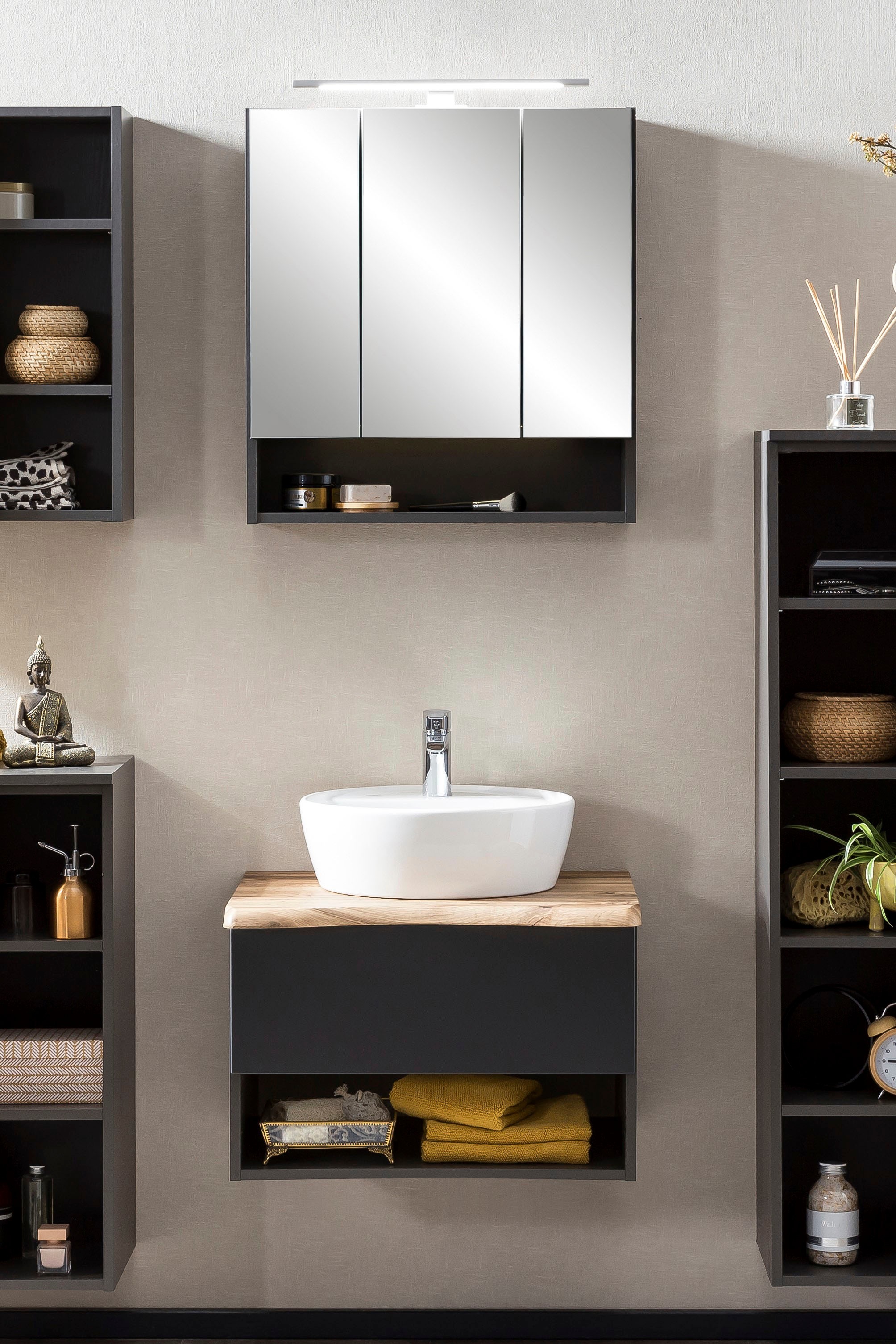 welltime Badmöbel-Set "Stubach" Spiegelschrank und Waschtisch, 2 Stk. tlg. günstig online kaufen