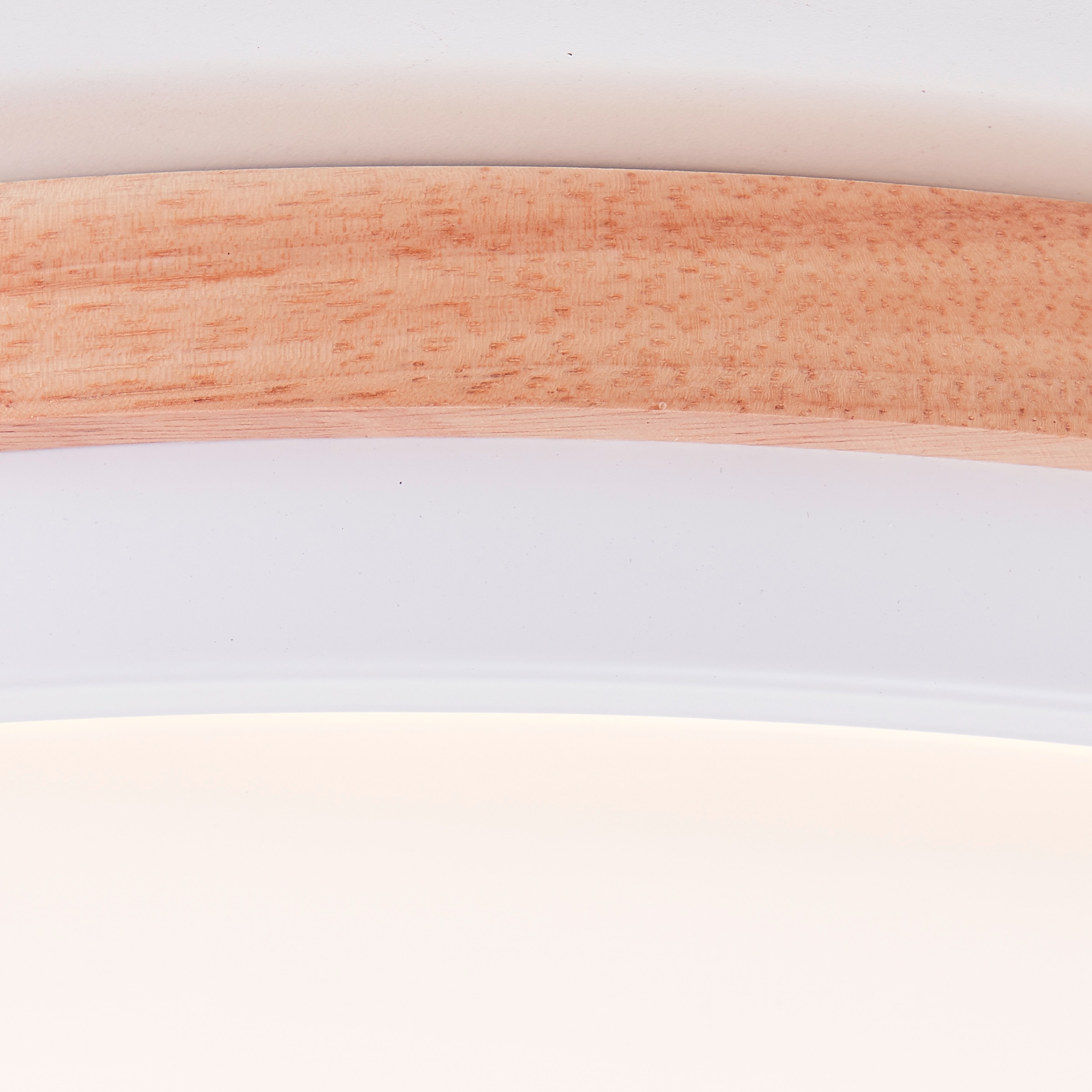 Brilliant LED Deckenleuchte »Baarlo« 1 Stk. Warmweiß Ø 35 cm, 2400 lm, 3000 K, 3-Stufen dimmbar, Holz/Metall