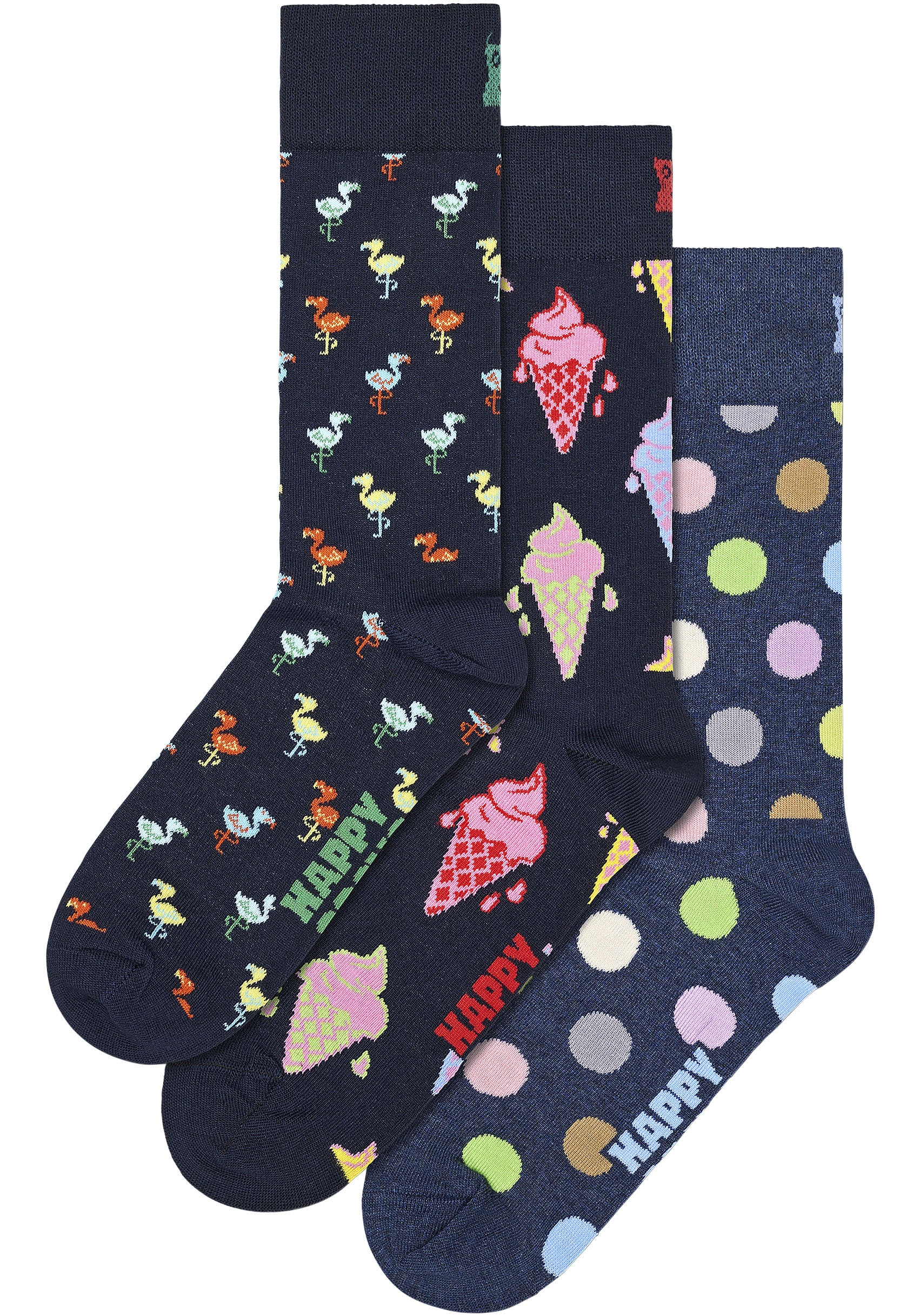 Happy Socks Socken, (3er Pack), Navy Gift Set