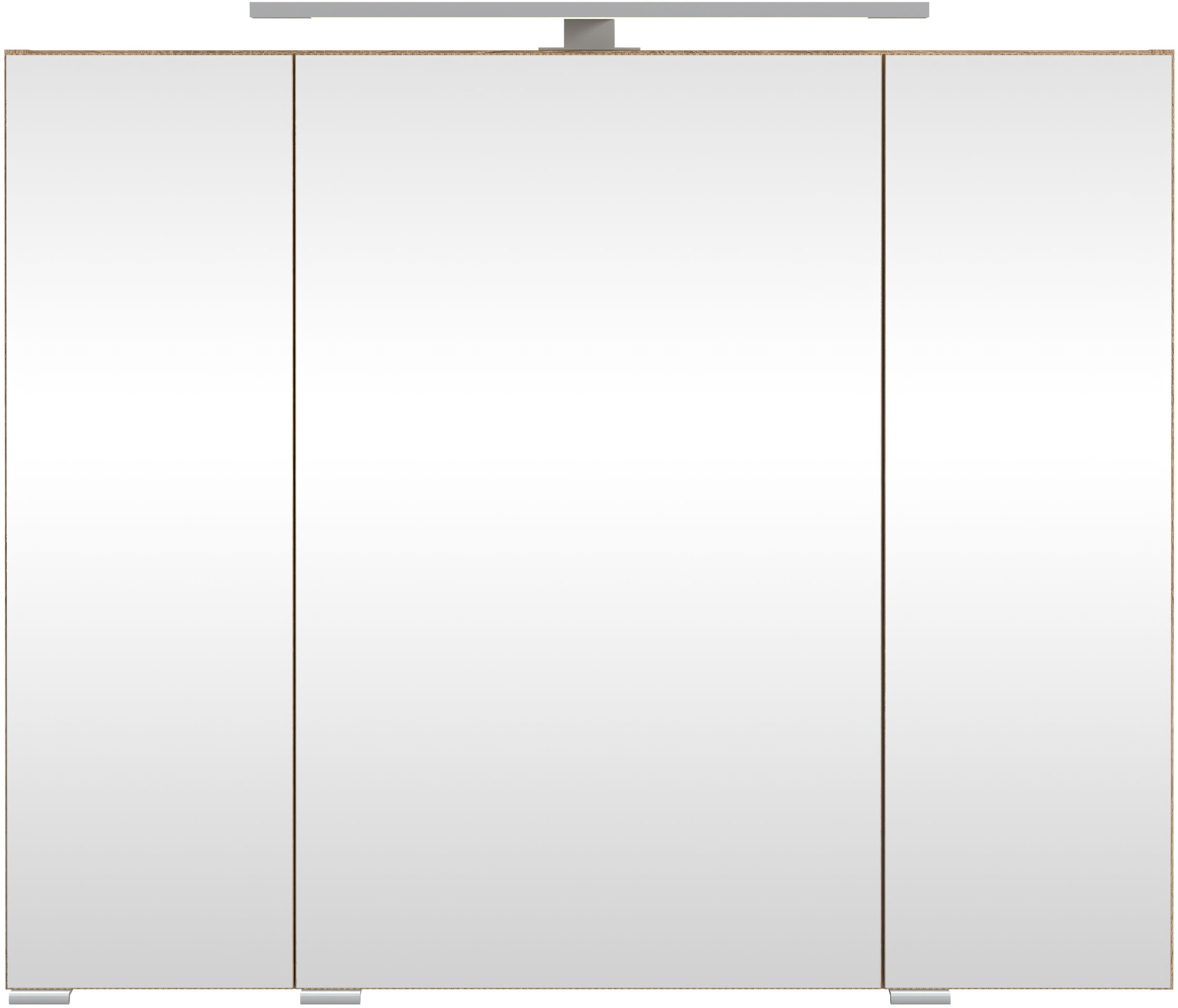 Thumbnail - welltime Spiegelschrank "EIXO, 3 Türen, 6 verstellbare Glasböden, gedämpfte Scharniere"