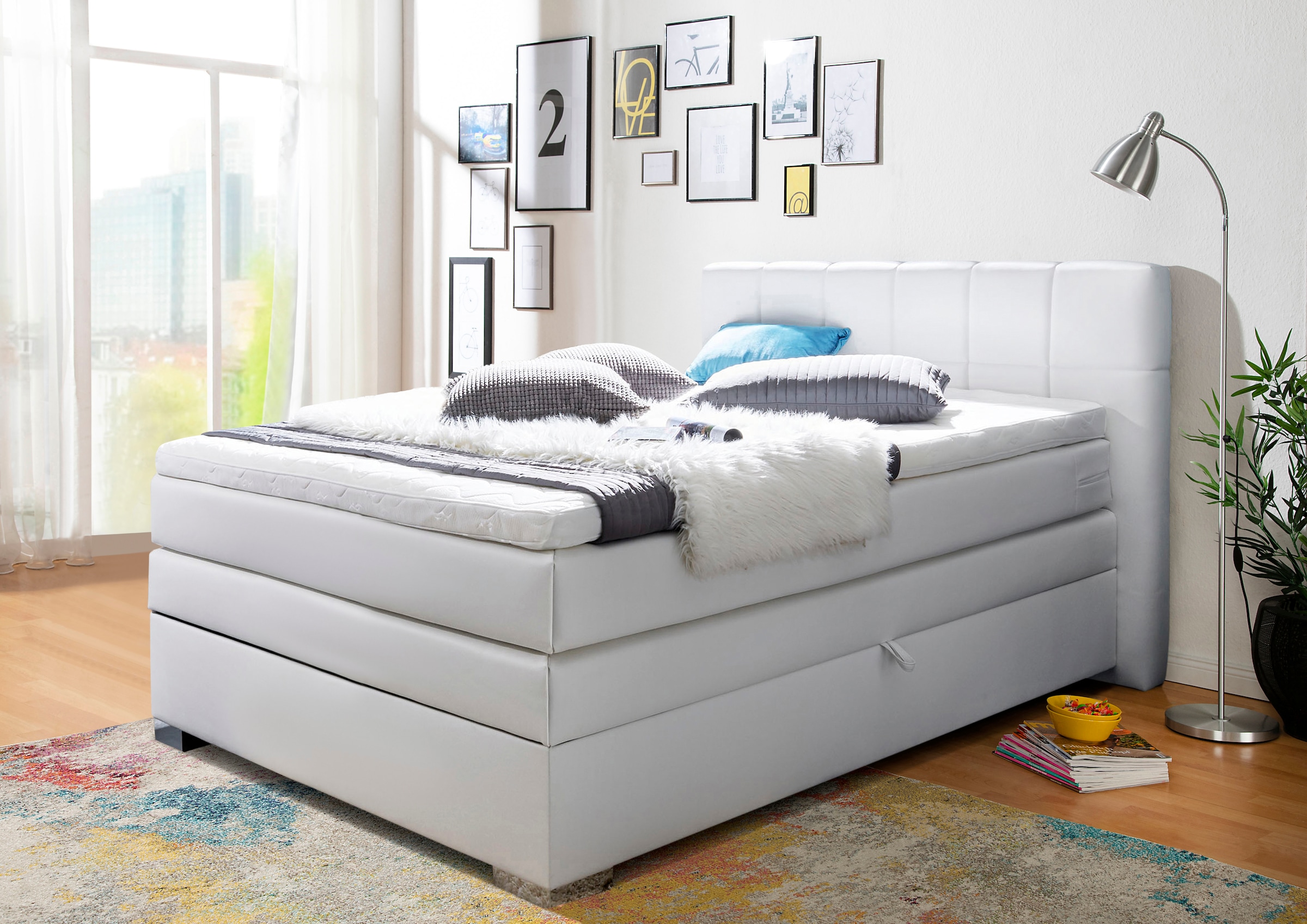 Home affaire Boxspringbett "Airdrie" inkl. Bettkasten und Topper
