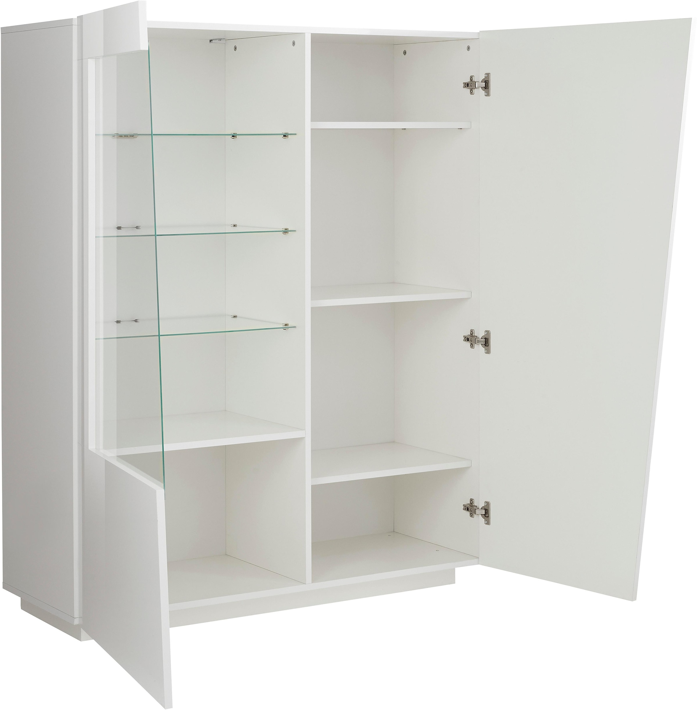 INOSIGN Highboard »Vega, Hochschrank, Hochkommode, Schrank«, mit 2 Türen mit Glaseinsatz, Höhe 146 cm