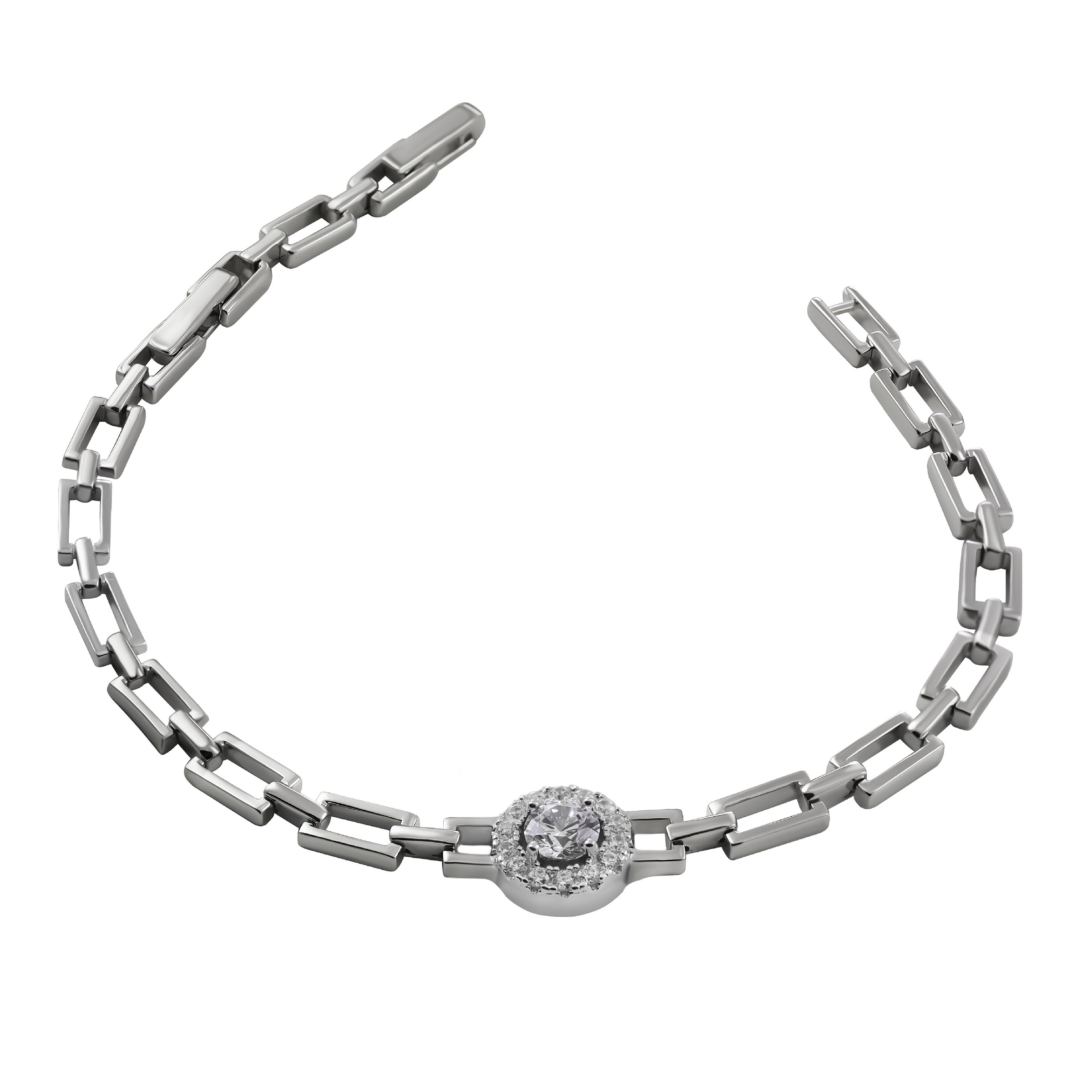 Armband FIRETTI "Schmuck Geschenk Silber 925 Armschmuck Armkette Gliederarmband", silberfarben, kristallweiß, kristallweiß, Armbänder, Damen, 20cm, Silber 925 (Sterlingsilber), Armband, mit Zirkonia (synth.)
