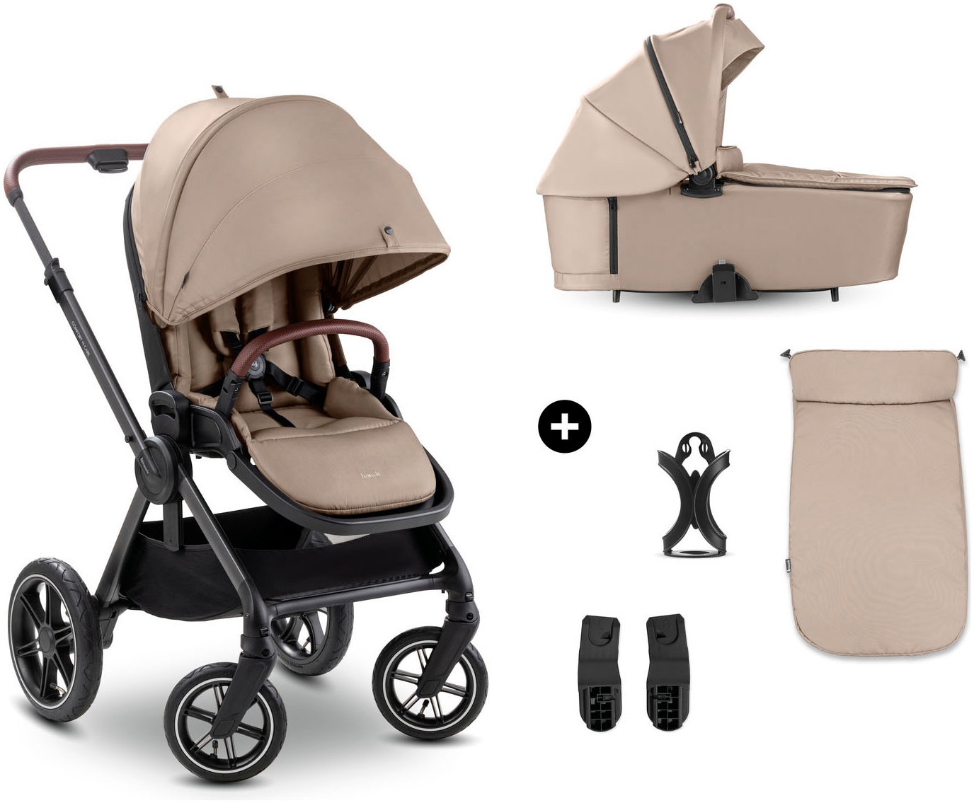 HAUCK Kinder Kombi-Kinderwagen "Comfort N Care Air", braun, Aluminium, Polyester, Kinderwagen, Belastbarkeit bis 22 kg