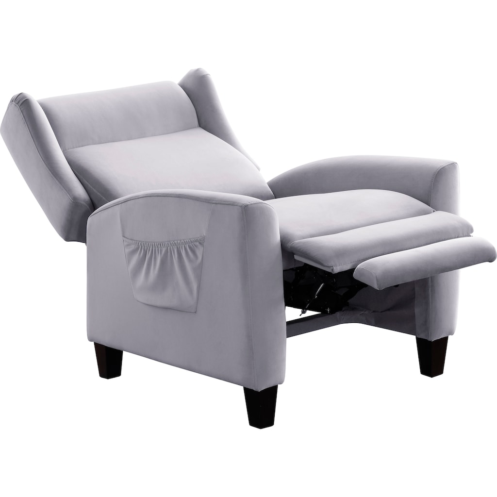 ATLANTIC home collection TV-Sessel, klassischer Ohrensessel mit Relaxfunktion und praktischer Seitentasche