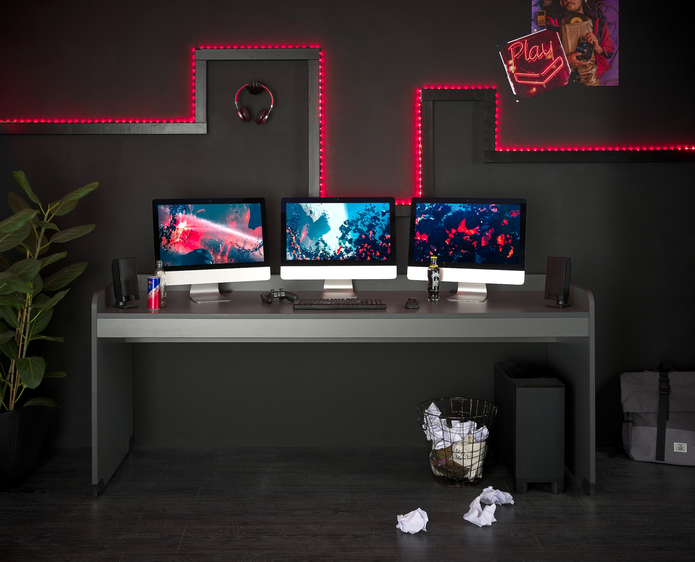 Begabino Gamingtisch »Kellon«, rollbar, Schreibtisch wahlweise in 2 Farben