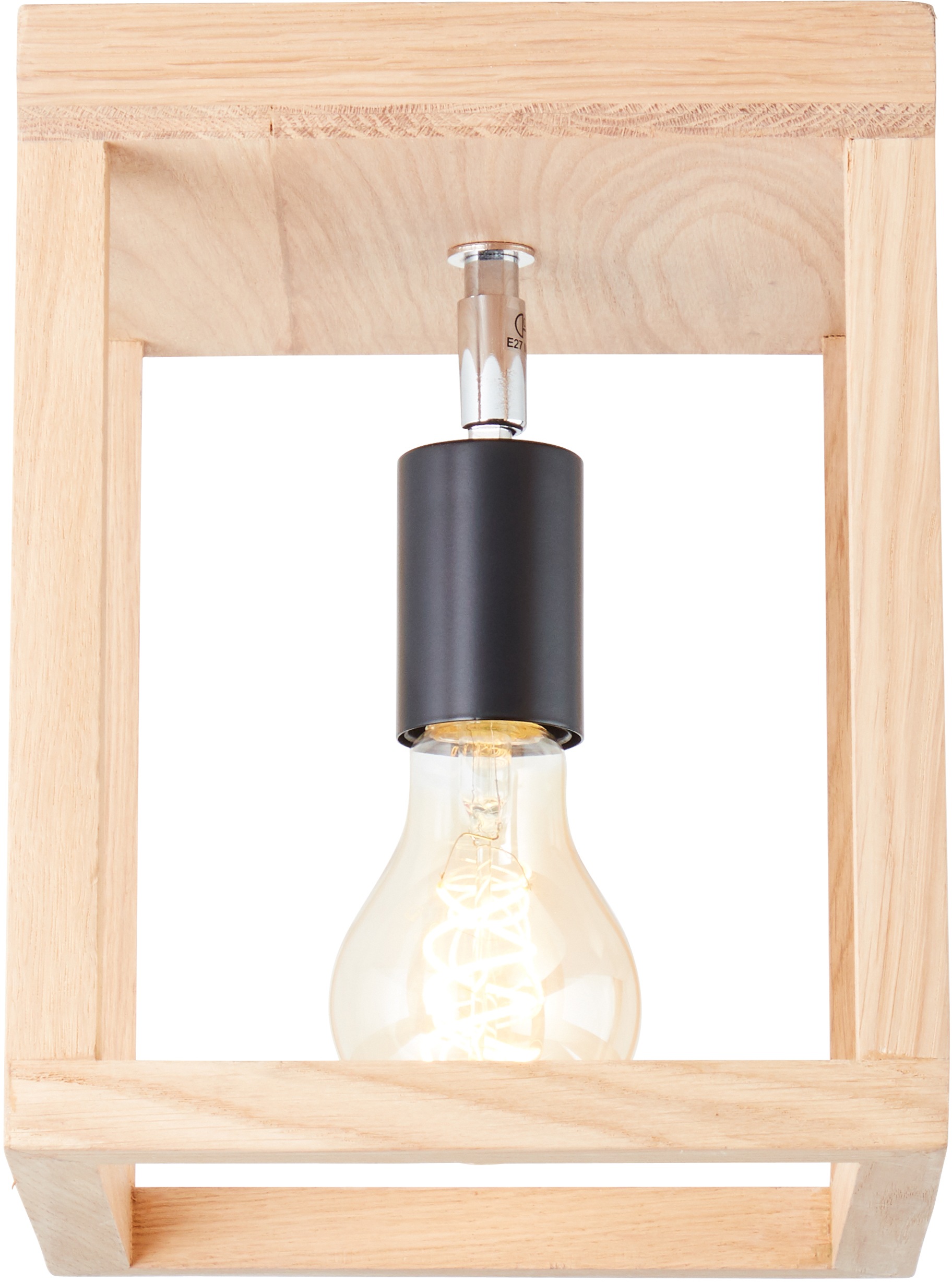 Brilliant Deckenleuchte »Nerea«, 1 flammig, Leuchtmittel E27 | ohne Leuchtmittel, 25 x 20 x 20 cm, E27, Holz/Metall, eiche geölt