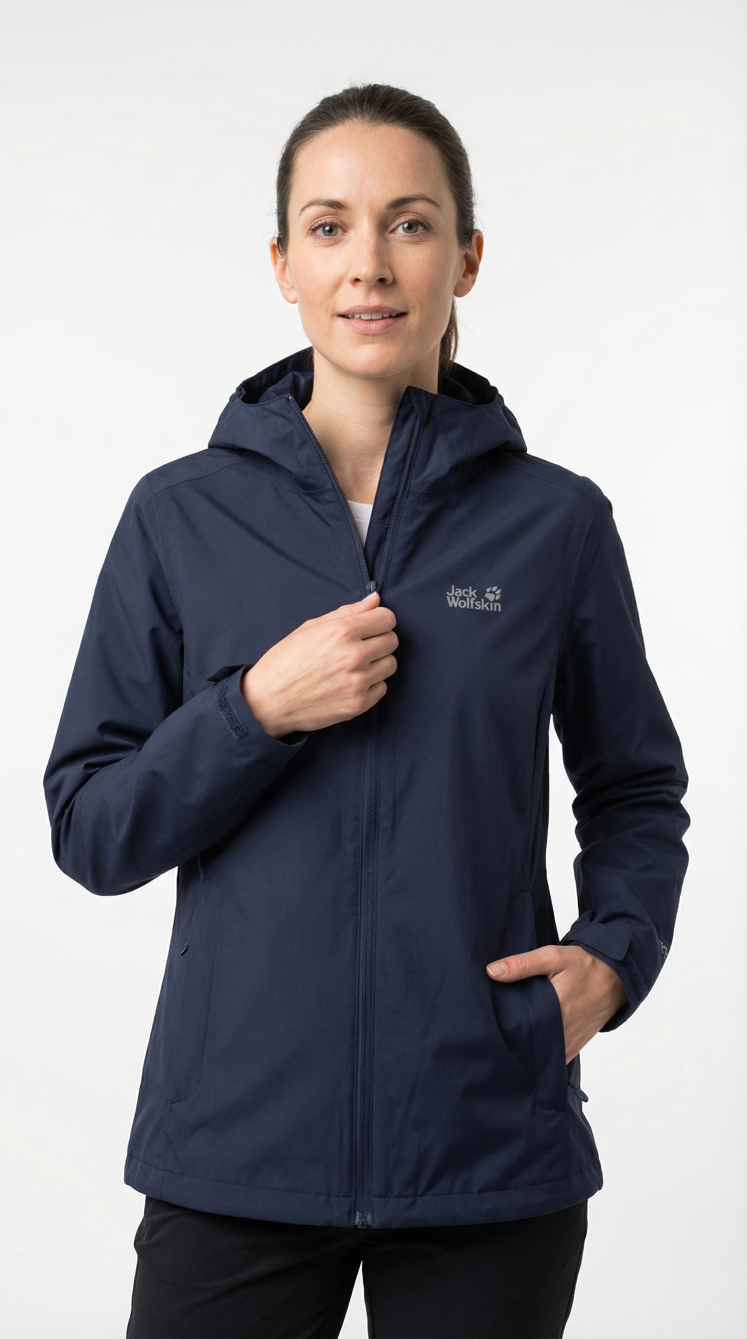 Jack Wolfskin Regenjacke "OUTROVERT 2L JKT W" mit Kapuze mit Kapuze, wasserdicht, atmungsaktiv