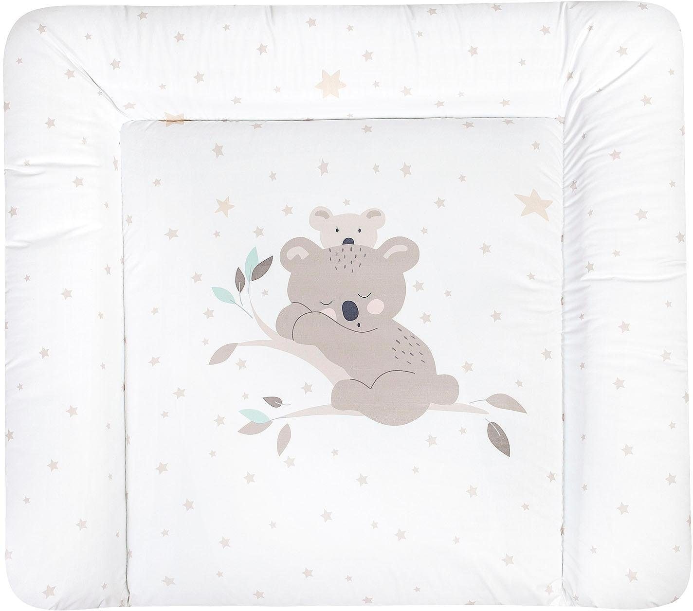 Wickelauflage JULIUS ZÖLLNER, B:85cm L:75cm, weiß, Polyester, Wickelauflagen, "Softy, Koalas", Made in Germany