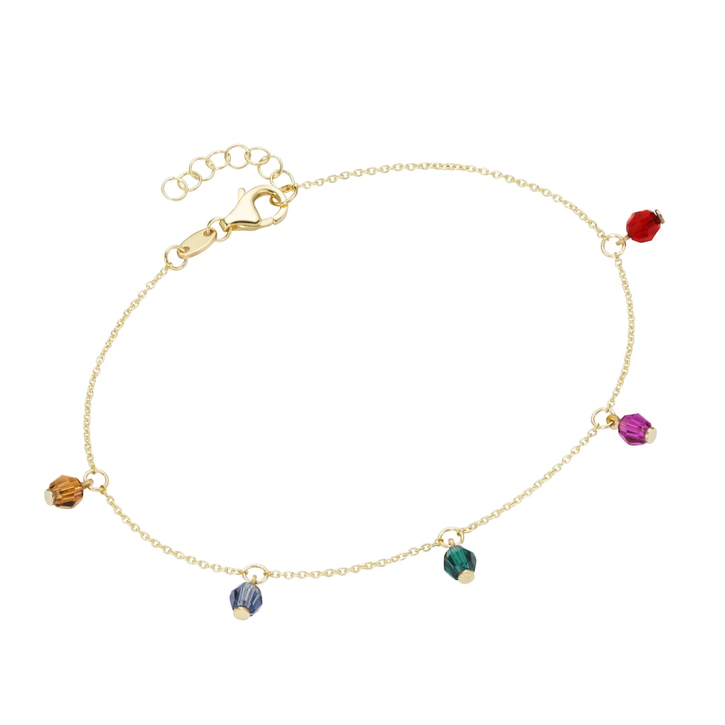 Luigi Merano Armband »mit farbigen Kristallsteinkugeln Gold 375«