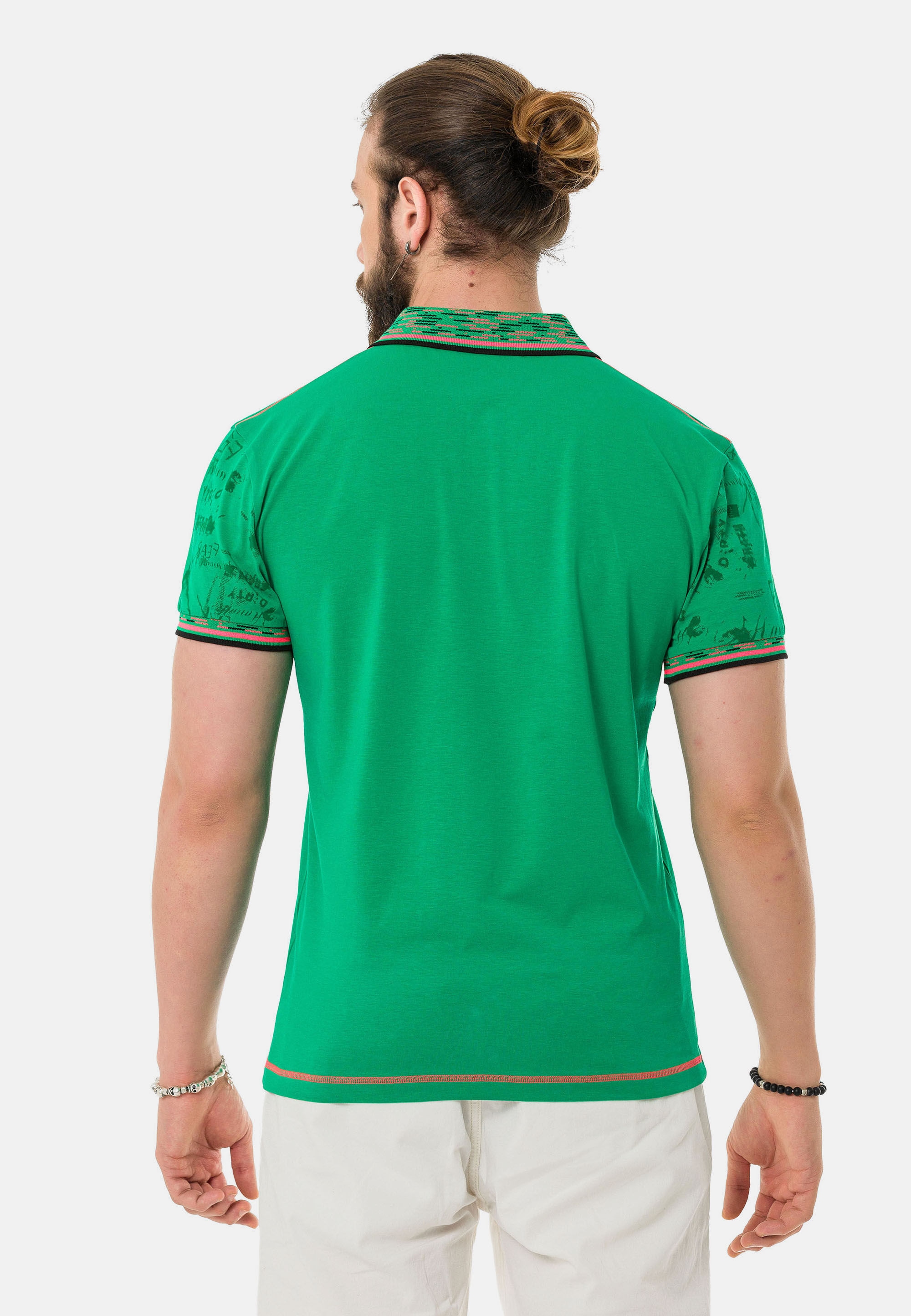 Cipo & Baxx T-Shirt »Poloshirt«, mit stylischem Print