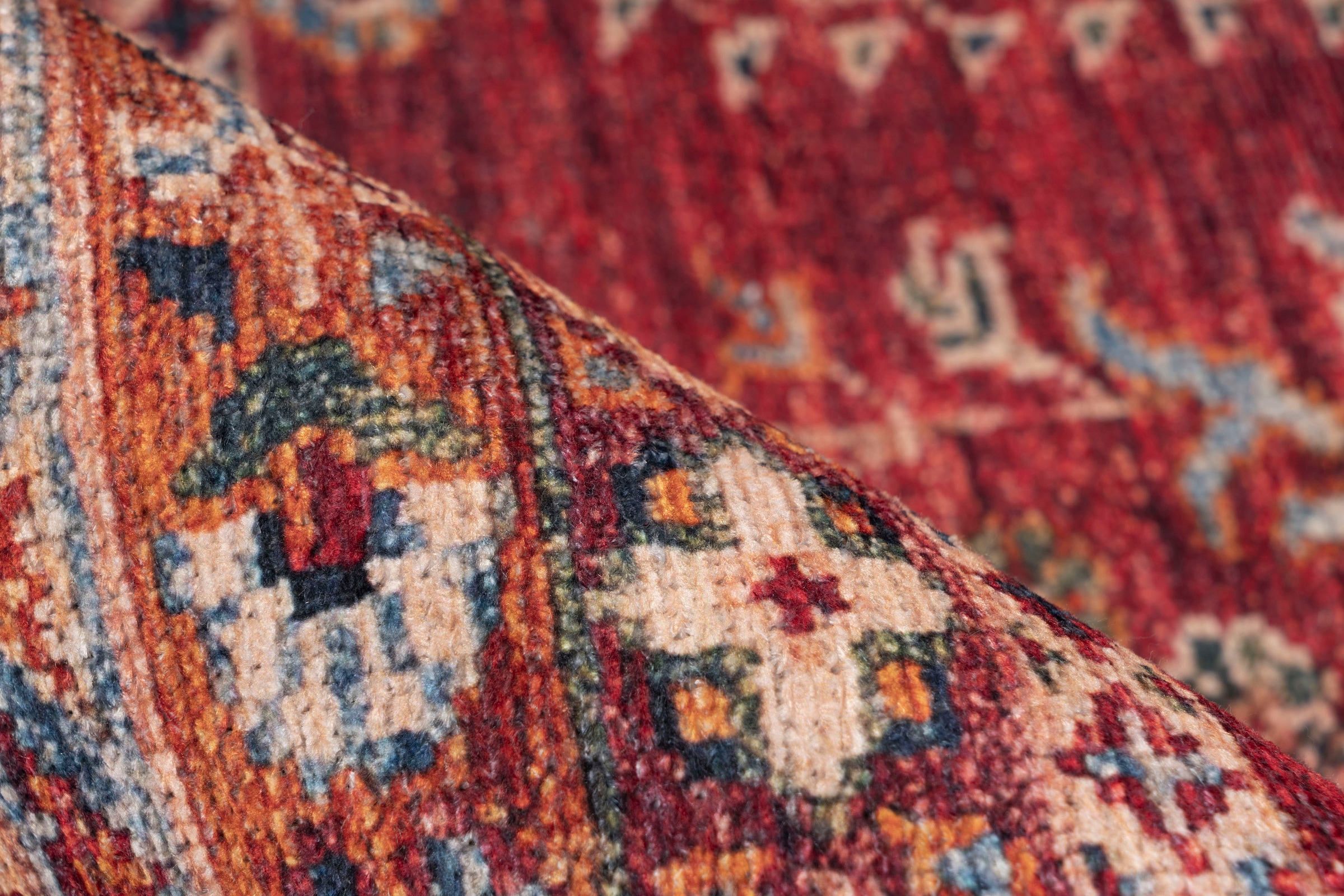me gusta Teppich »Faye 325«, rechteckig, 6 mm Höhe, Flachgewebe, gedrucktes Motiv, Wohnzimmer, Esszimmer