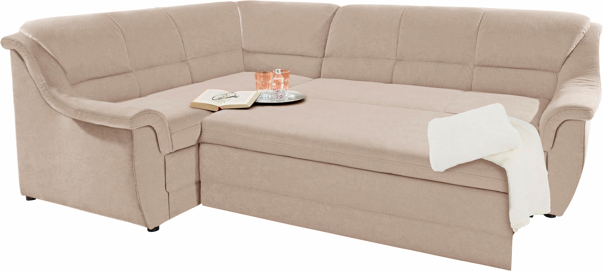 Thumbnail - DOMO collection Ecksofa "Lale zeitlose Formensprache, komfortabel, L-Form", mit langem Schenkel, wahlweise mit Bettfunkt...