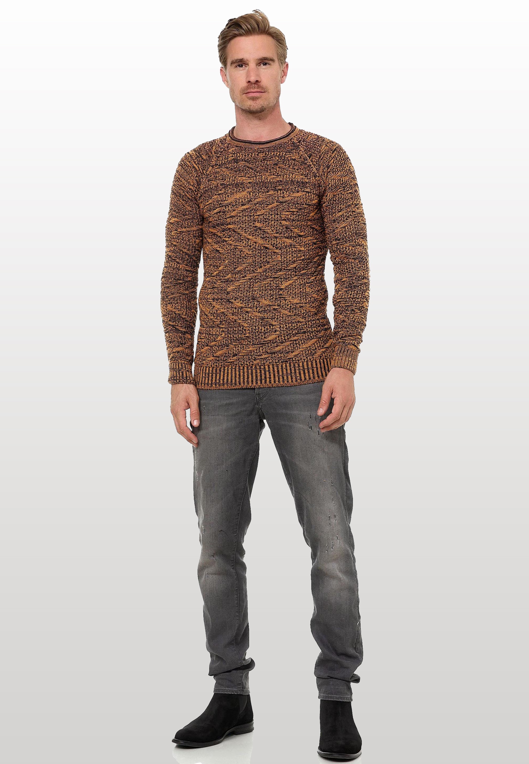 Rusty Neal Strickpullover, mit stylischem Muster