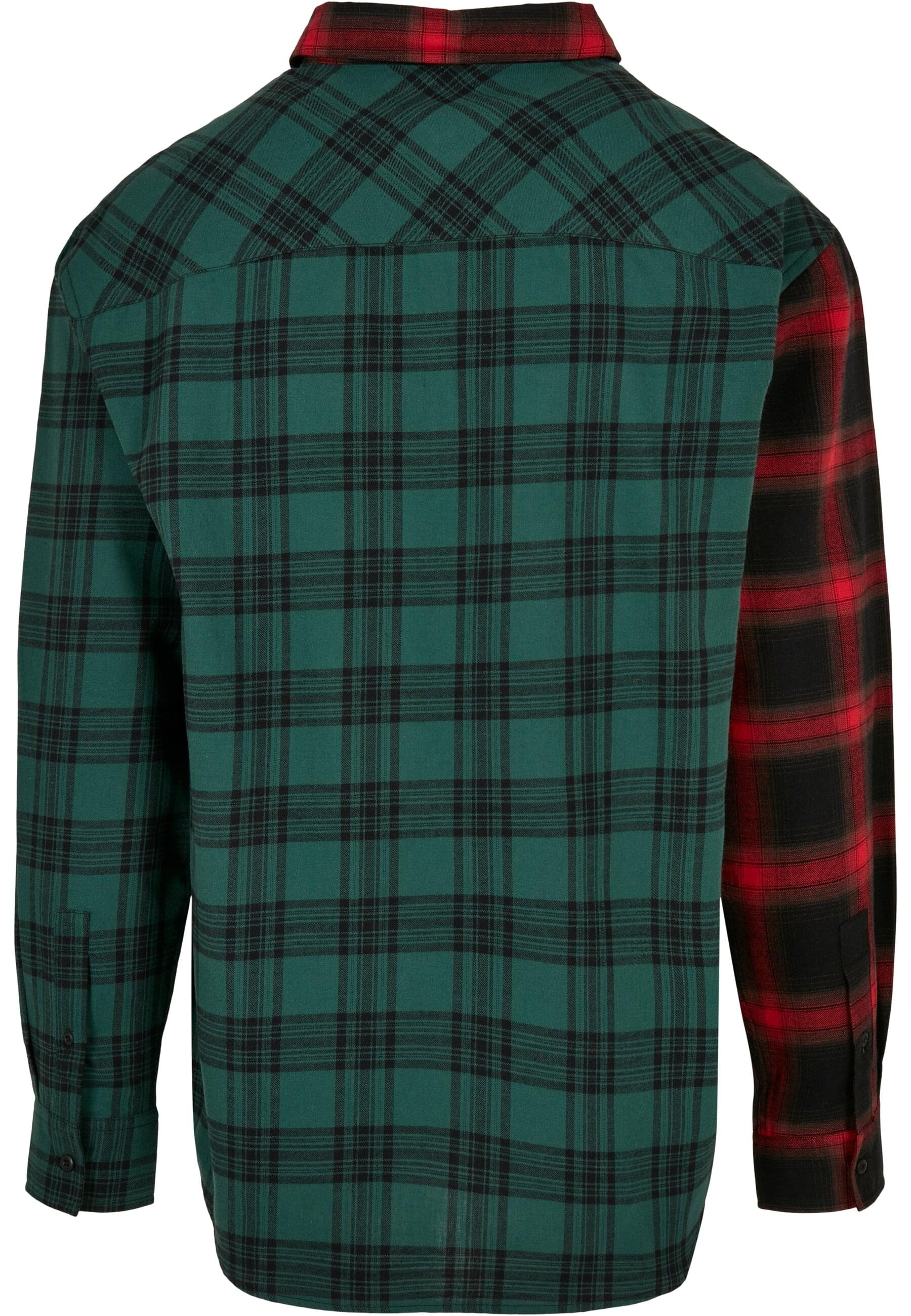 URBAN CLASSICS Langarm-Poloshirt »Urban Classics Herren Oversized Mix Check Shirt«, (1 tlg.)
