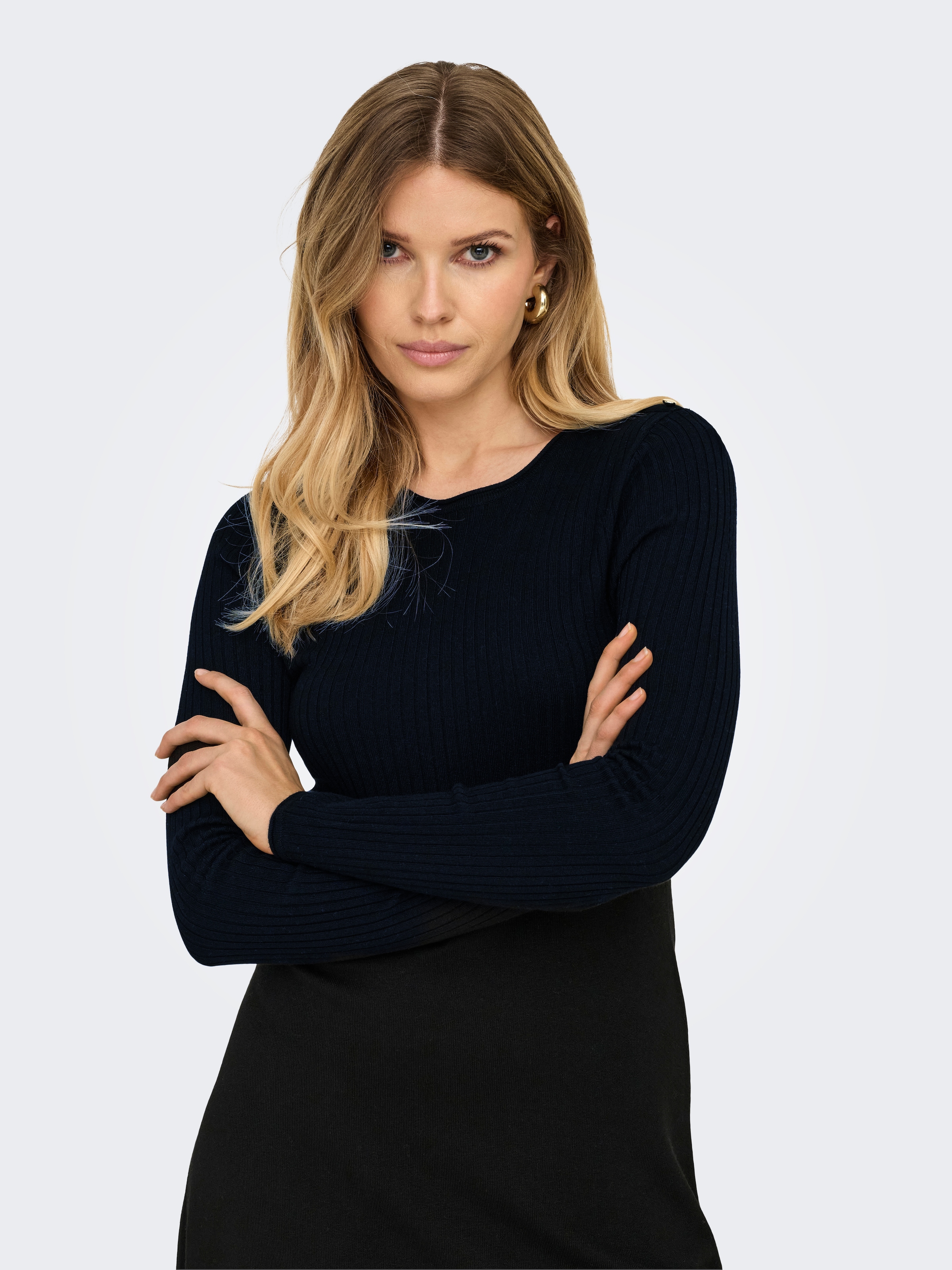 ONLY Midikleid »ONLMILA SL BUTTON O-NECK DRESS EX KNT«, Sommerkleid
