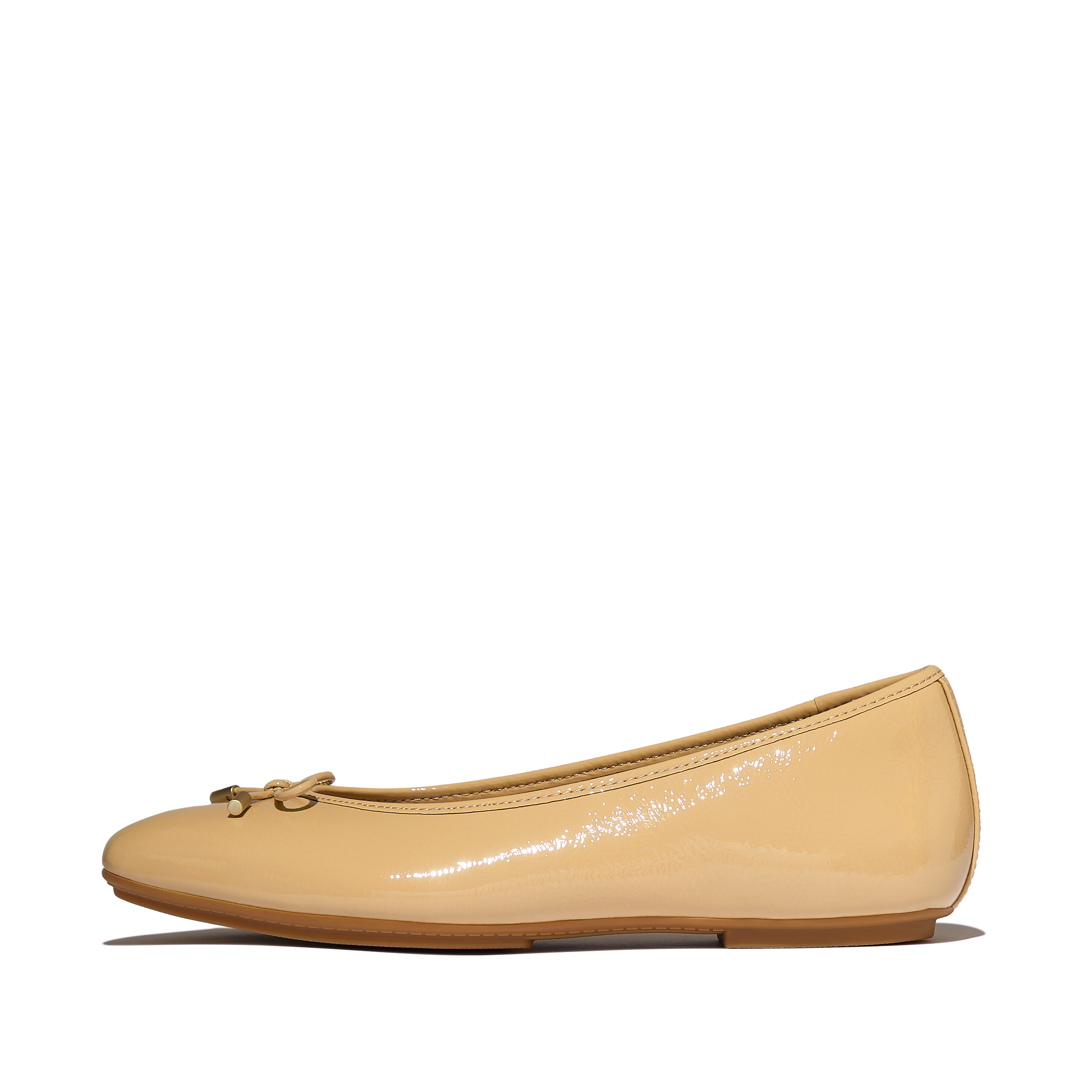 Fitflop Ballerina "DELICATO BOW TEXTURED PATENT-LEATHER BALLET FLATS" Businessschuh, Schlupfschuh mit dezenter Zierschleife