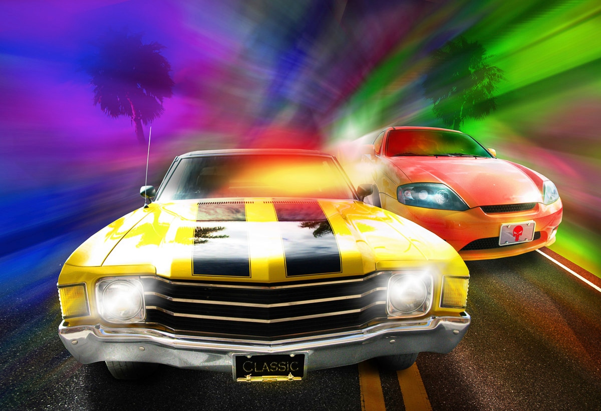 Papermoon Fototapete »Autorennen«