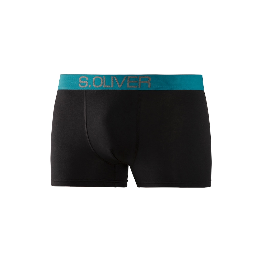 s.Oliver Boxer »Boxershorts für Herren«, (Packung, 4 St.), mit kontrastfarbenem Webbund