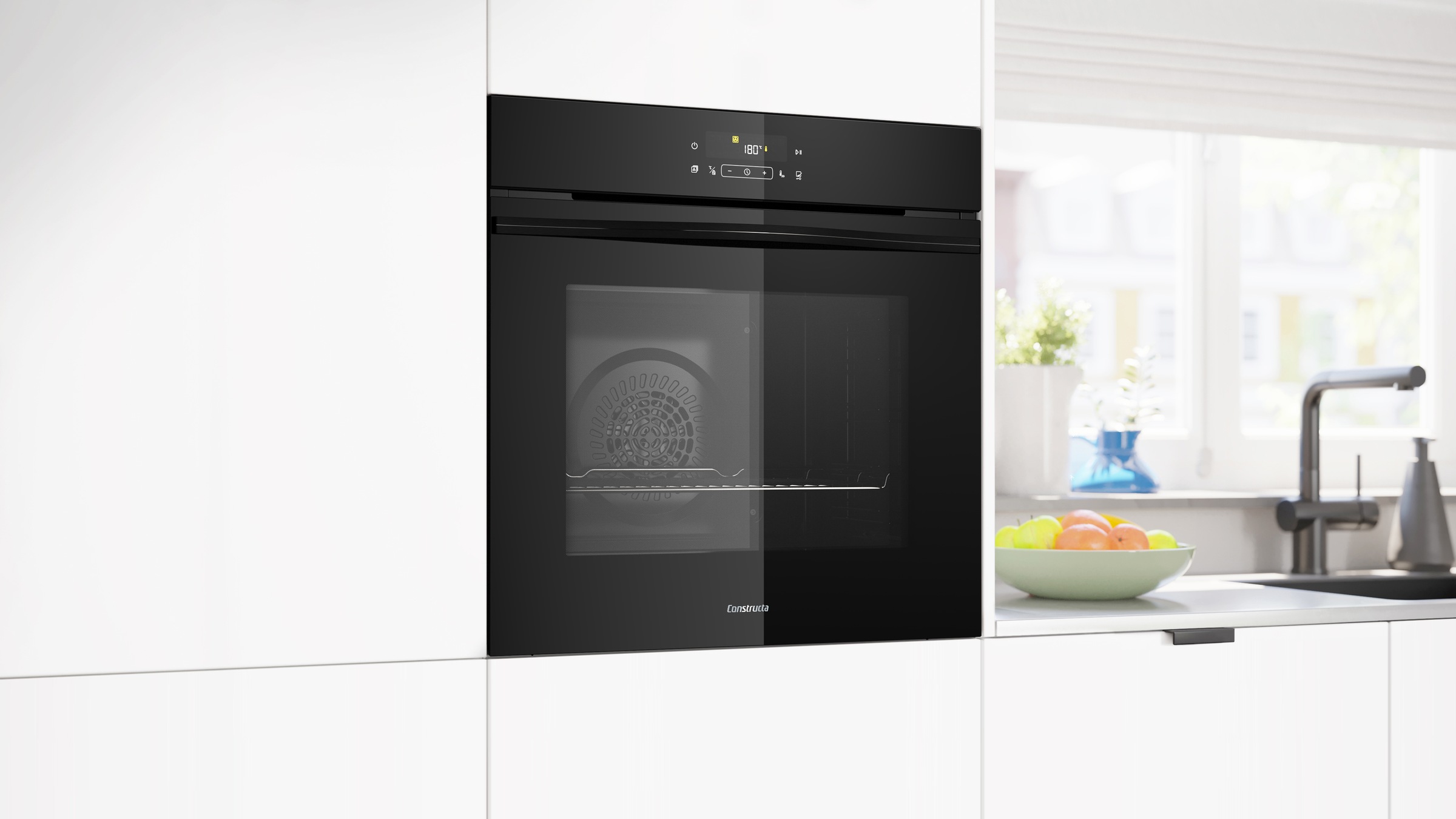 Constructa Backofen-Set "CF4M28063" mit Teleskopauszug nachrüstbar Pyrolyse-Selbstreinigung