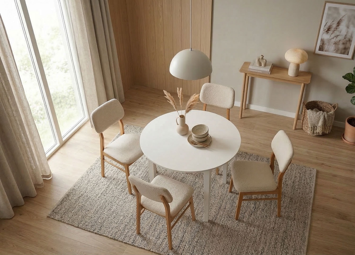 Jahnke Esstisch »DINE LITE 90« Esstisch, rund, Massivholz, Skandi-Look, bis zu 4 Personen, 90 cm