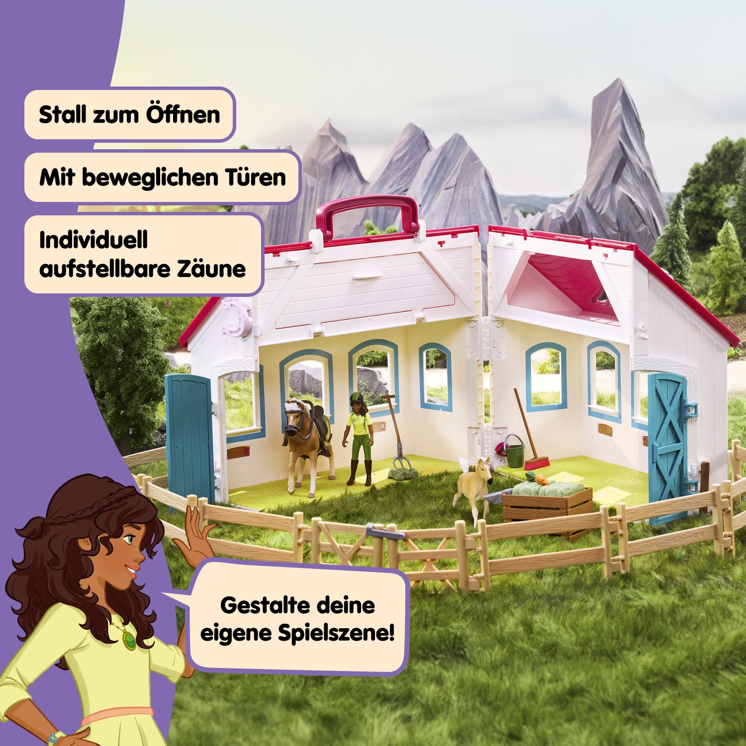 Schleich® Spielwelt »HORSE CLUB, Offenstall -Kleines Hufeisen (42703)« Made in Europe