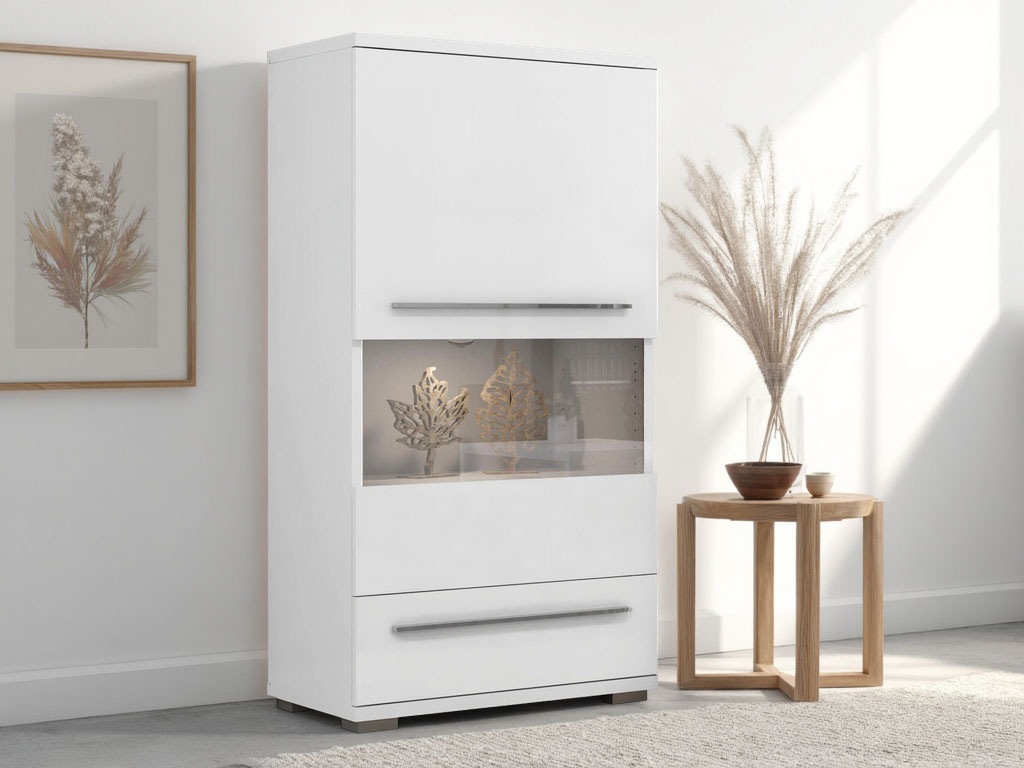 Places of Style Highboard "Piano Vitrine", (H/B/T): 123/69/40,2cm), UV lack günstig online kaufen