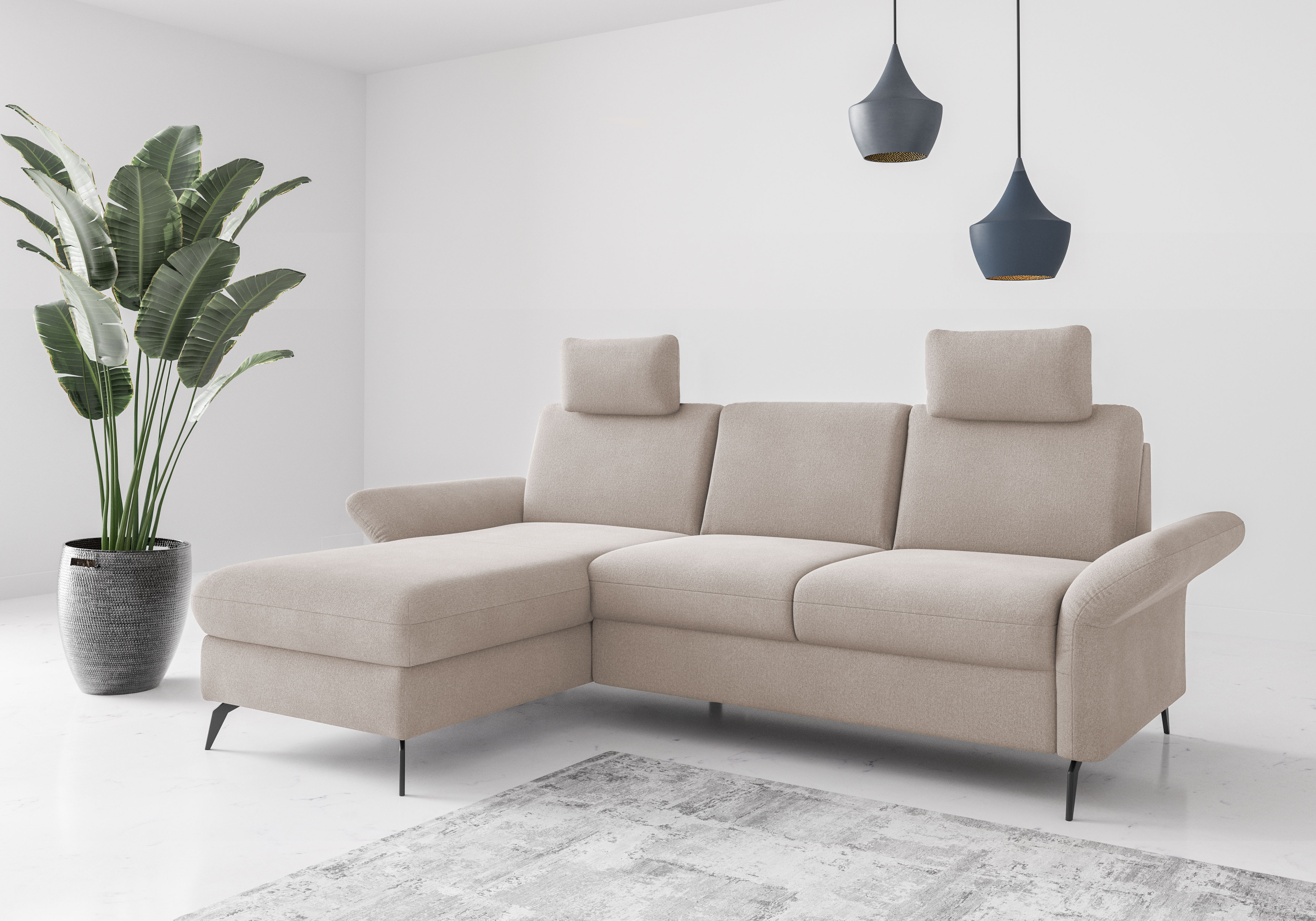 OTTO home Ecksofa "Rochelle" wahlweise mit Schlaffunktion, Bettkasten und Armteilverstellung