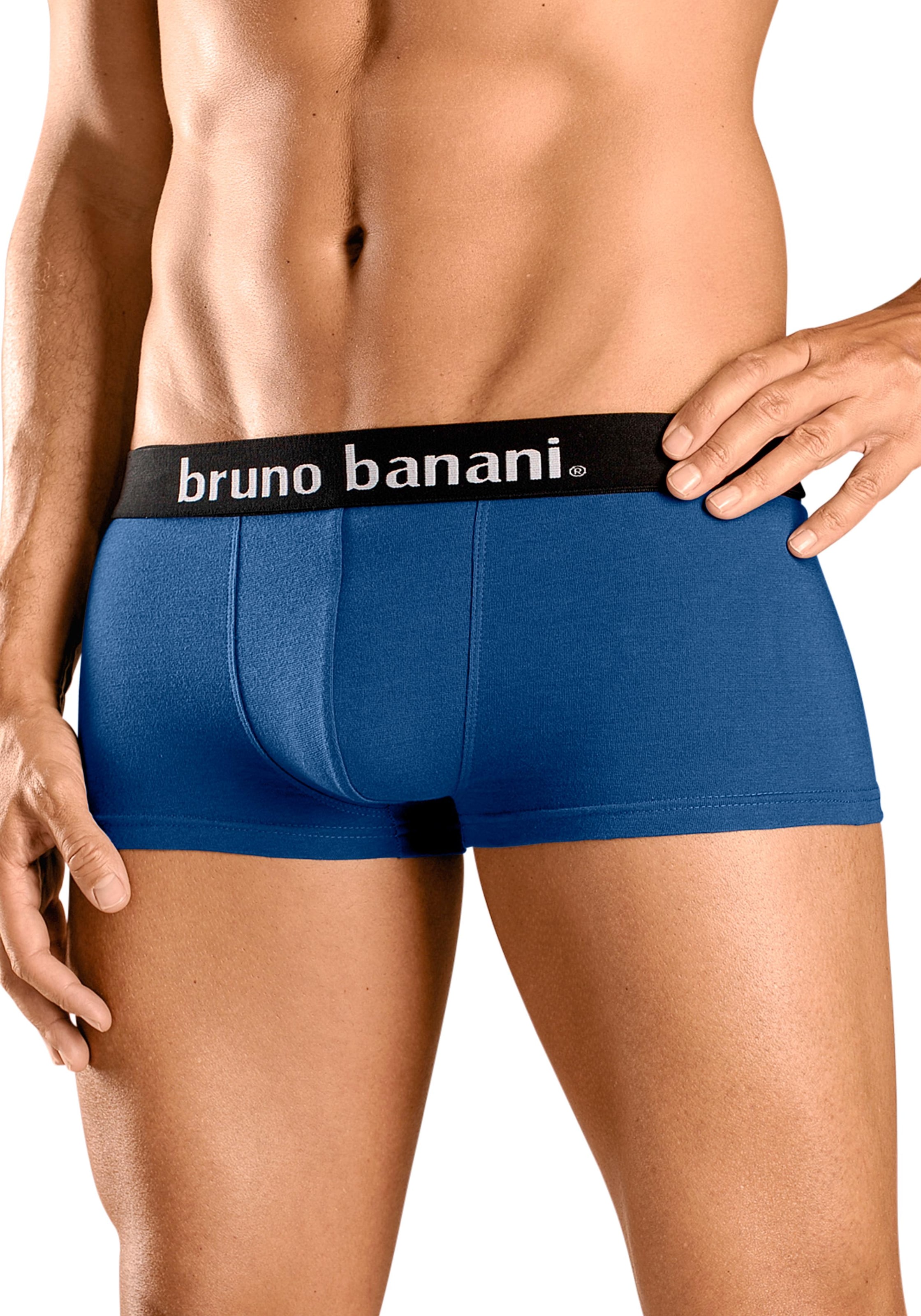 Bruno Banani Boxershorts, (Packung, 4 St.), in Hipster-Form uni oder gemustert