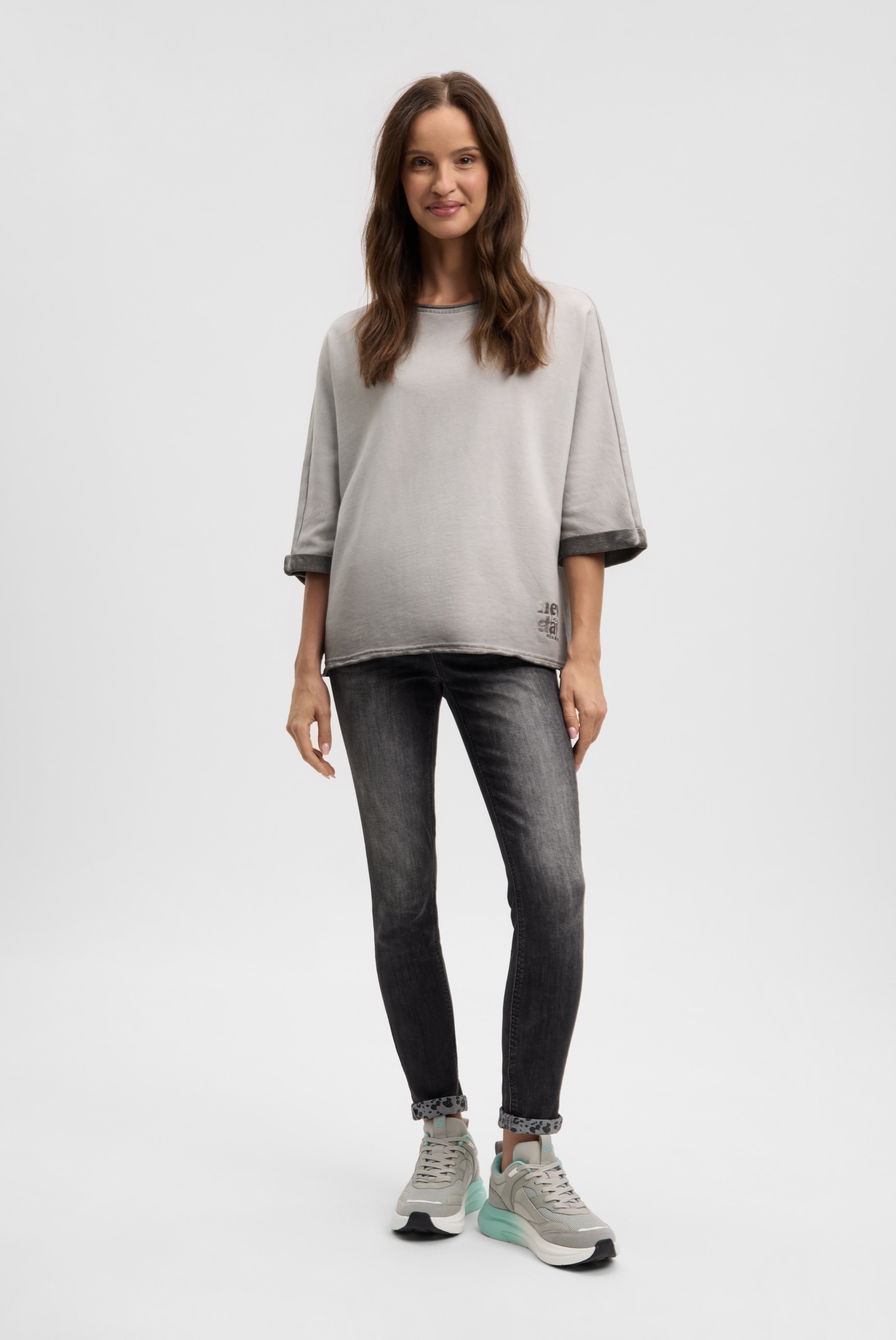 SOCCX Sweater , mit Rollkanten am Ausschnitt und Saum
