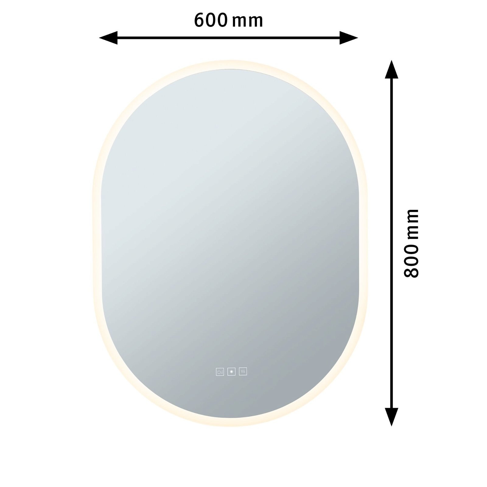 Paulmann LED Wandleuchte »Spiegel Mirra oval IP44 LED WhiteSwitch 22W  600x800mm«, 1 flammig-flammig, WhiteSwitch, Spiegel | BAUR