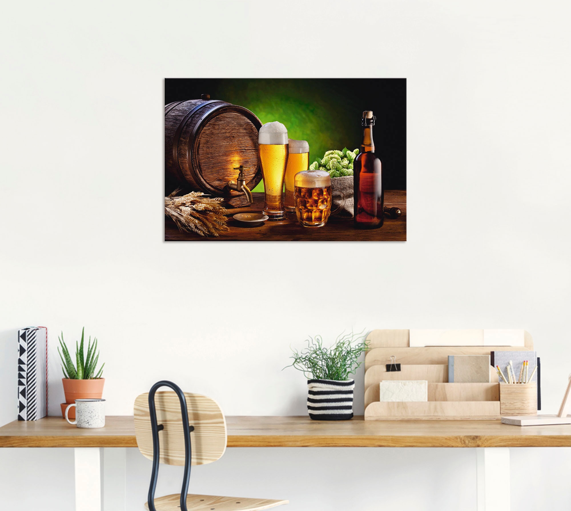 Artland Wandbild »Bier Stillleben«, Getränke, (1 St.), als Alubild, Leinwandbild, Wandaufkleber oder Poster in versch. Größen