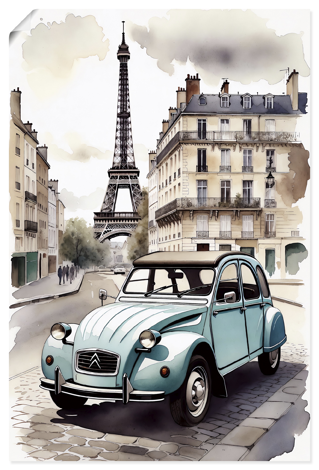 Artland Wandbild "2CV - die bekannte Ente" 1 Stk. tlg. als Alubild, Leinwandbild, Poster, Wandaufkleber in verschied. Größen
