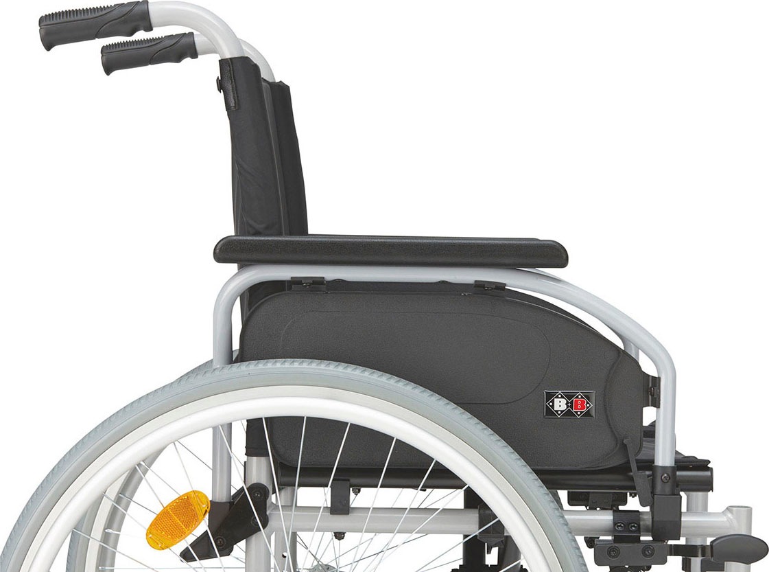 Bischoff & Bischoff Transportrollstuhl »S-Eco 300, variable Sitzbreiten« abschwenkbare Beinstützen, Ankipphilfe