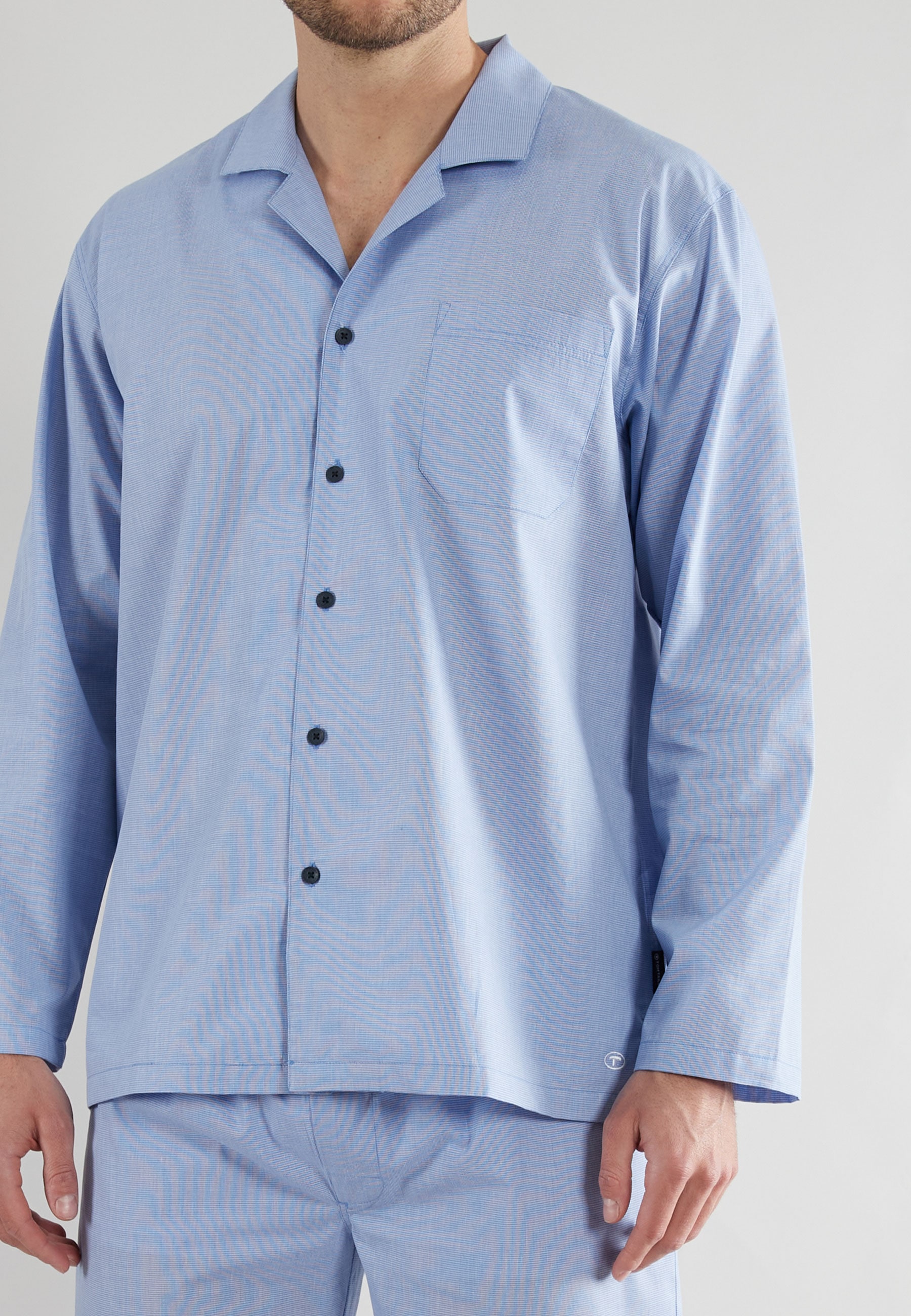 TOM TAILOR Pyjama, (2 tlg.), mit durchgängiger Knopfleiste