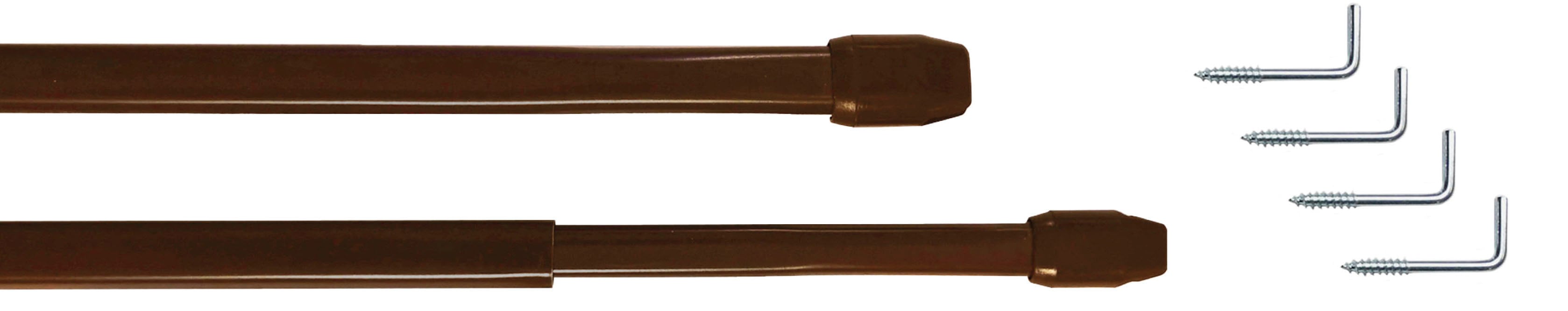 GARESA Vitragenstange "Vitragenstange "11 mm"" Ø 11 mm ausziehbar, Fixmaß zum Schrauben auf dem Fensterrahmen, einfache Montage, 2 Stück