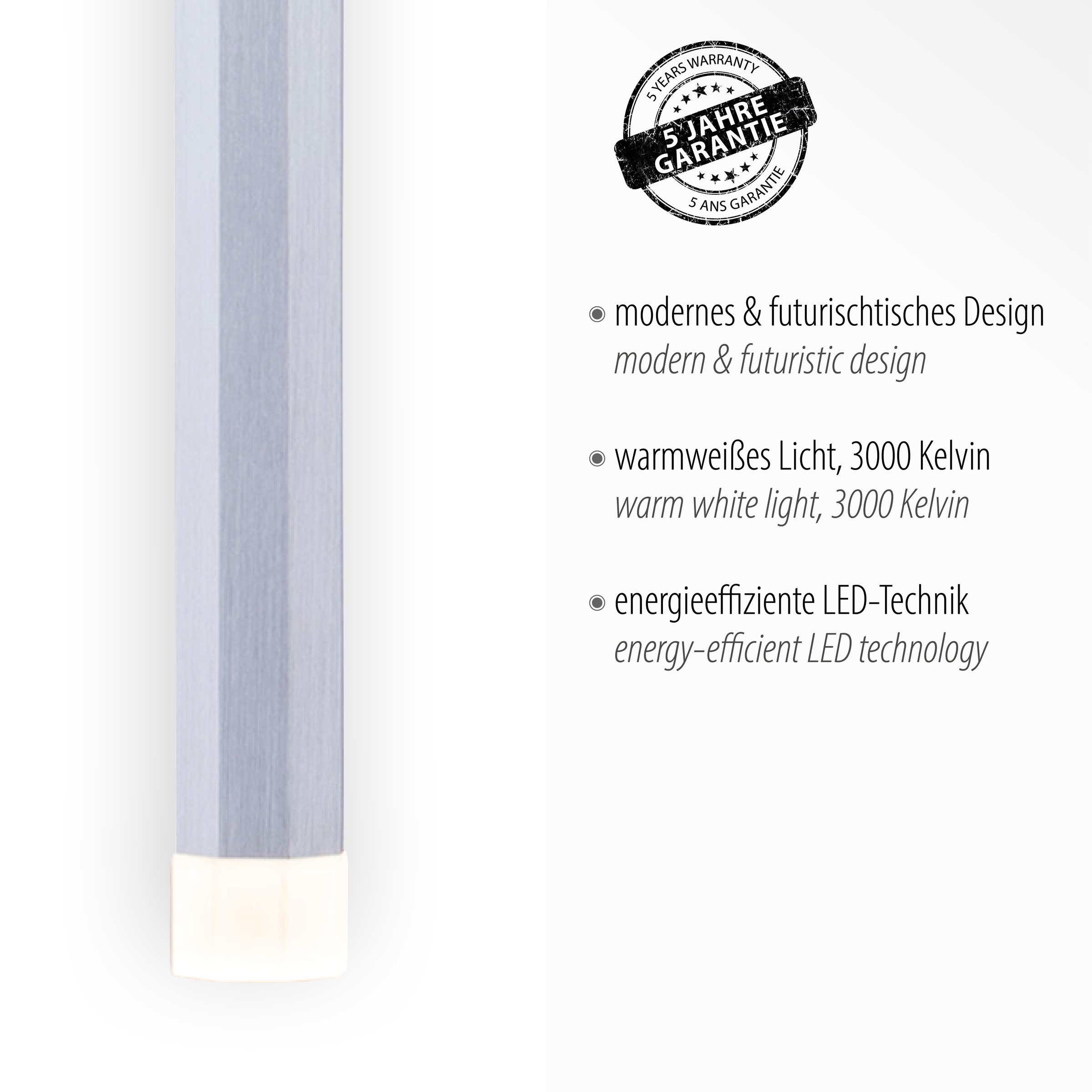 JUST LIGHT Pendelleuchte "BRUNO", grau (aluminiumfarben), 5, H: 120cm, 1 Stk., Leuchten, LED, Pendelleuchte 3