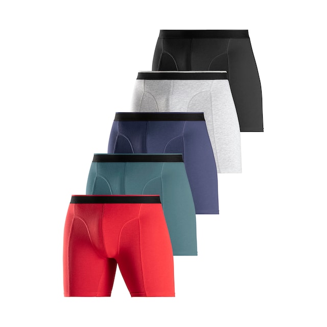 AUTHENTIC LE JOGGER Langer Boxer, (Packung, 5 St.), mit zweifarbigem  Webbund und längerem Bein | BAUR