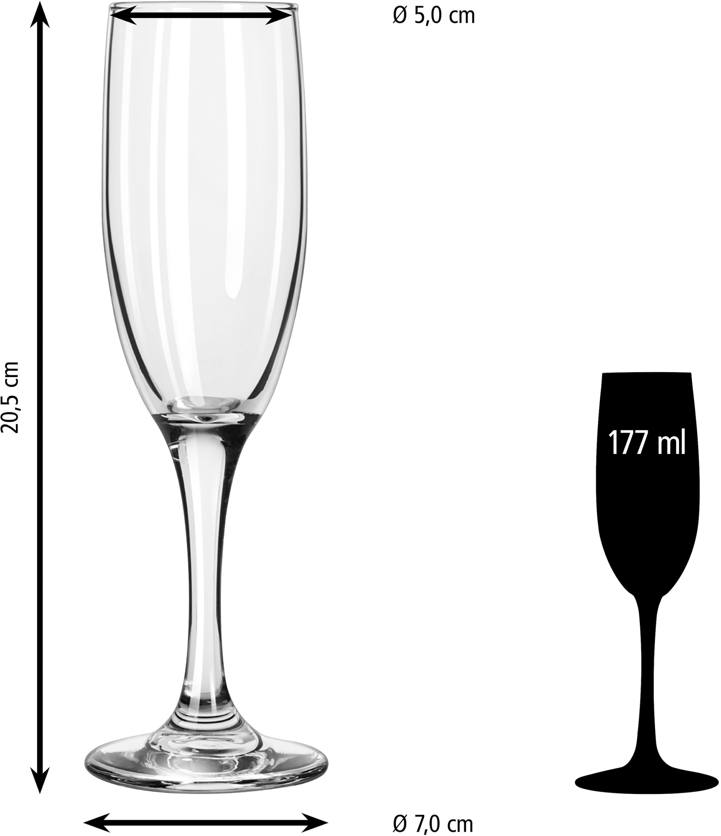 LIBBEY Sektglas »Libbey 12er Set -EMBASSY-«, (Set, 12 tlg.), 177 ml, hochwertig verarbeitet, im modernen Design