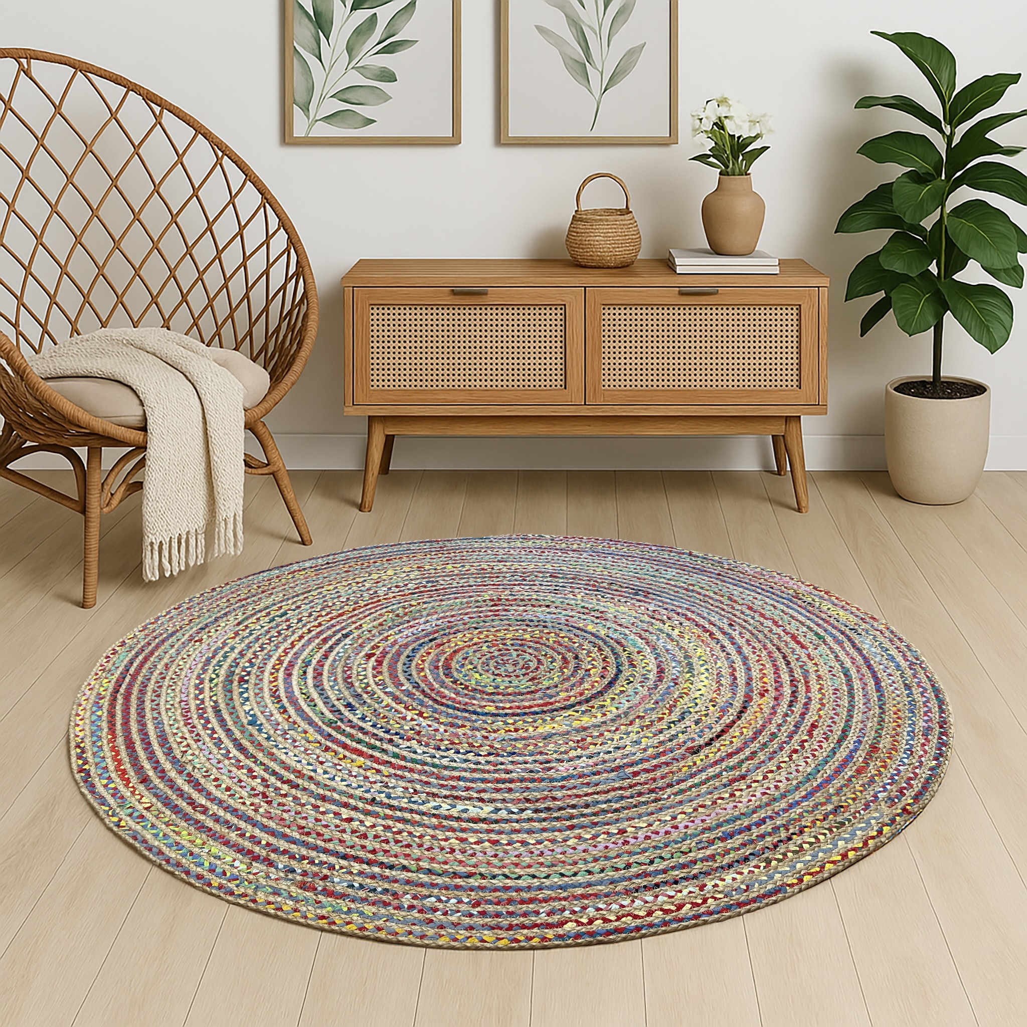 Myflair Möbel & Accessoires Teppich "Boho Breeze" rund 10 mm Höhe Juteteppi günstig online kaufen