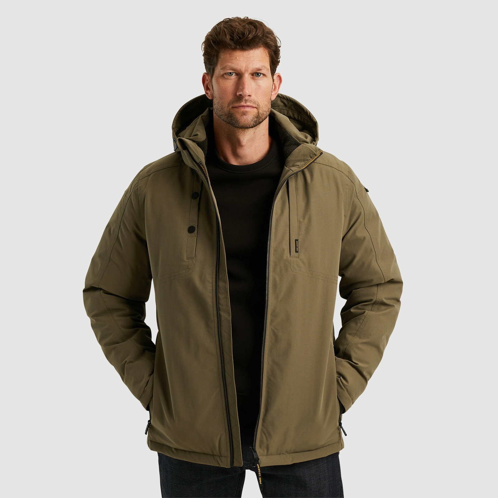 PME LEGEND Outdoorjacke "Semi long jacket STEARPACKER Ottoman", mit Kapuze, günstig online kaufen