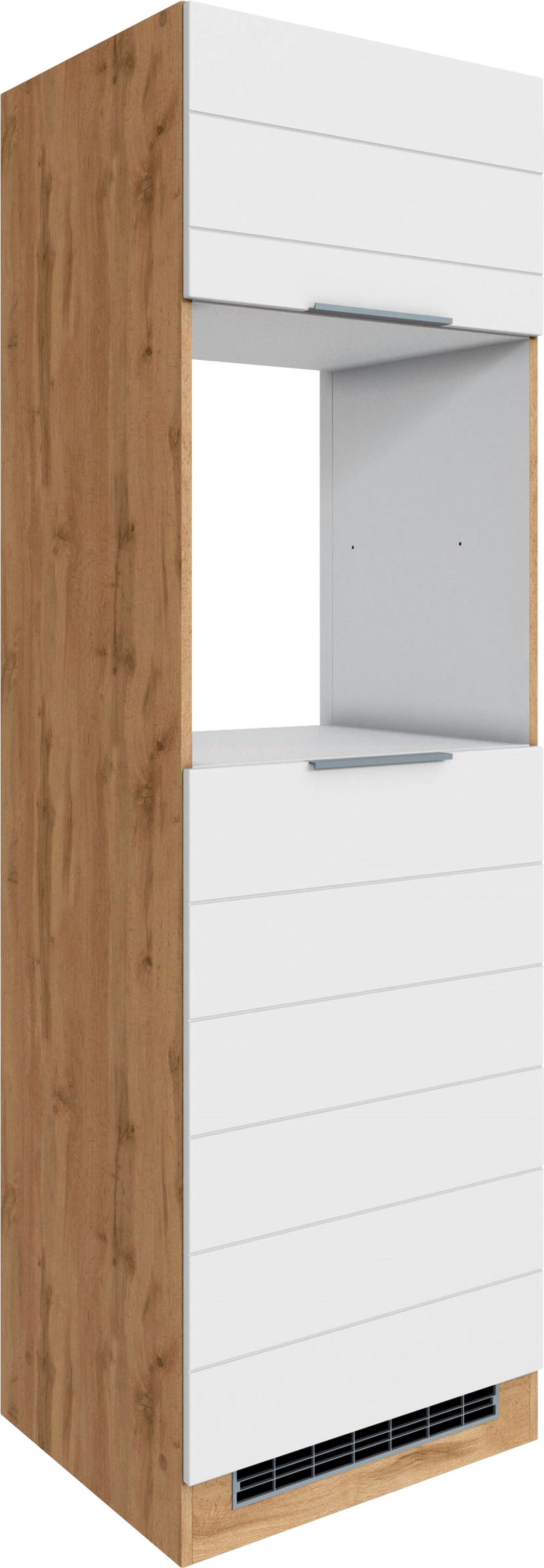 KOCHSTATION Backofenumbauschrank "KS-Luhe", 60 cm breit, hochwertige MDF-Fronten mit waagerechter Lisene