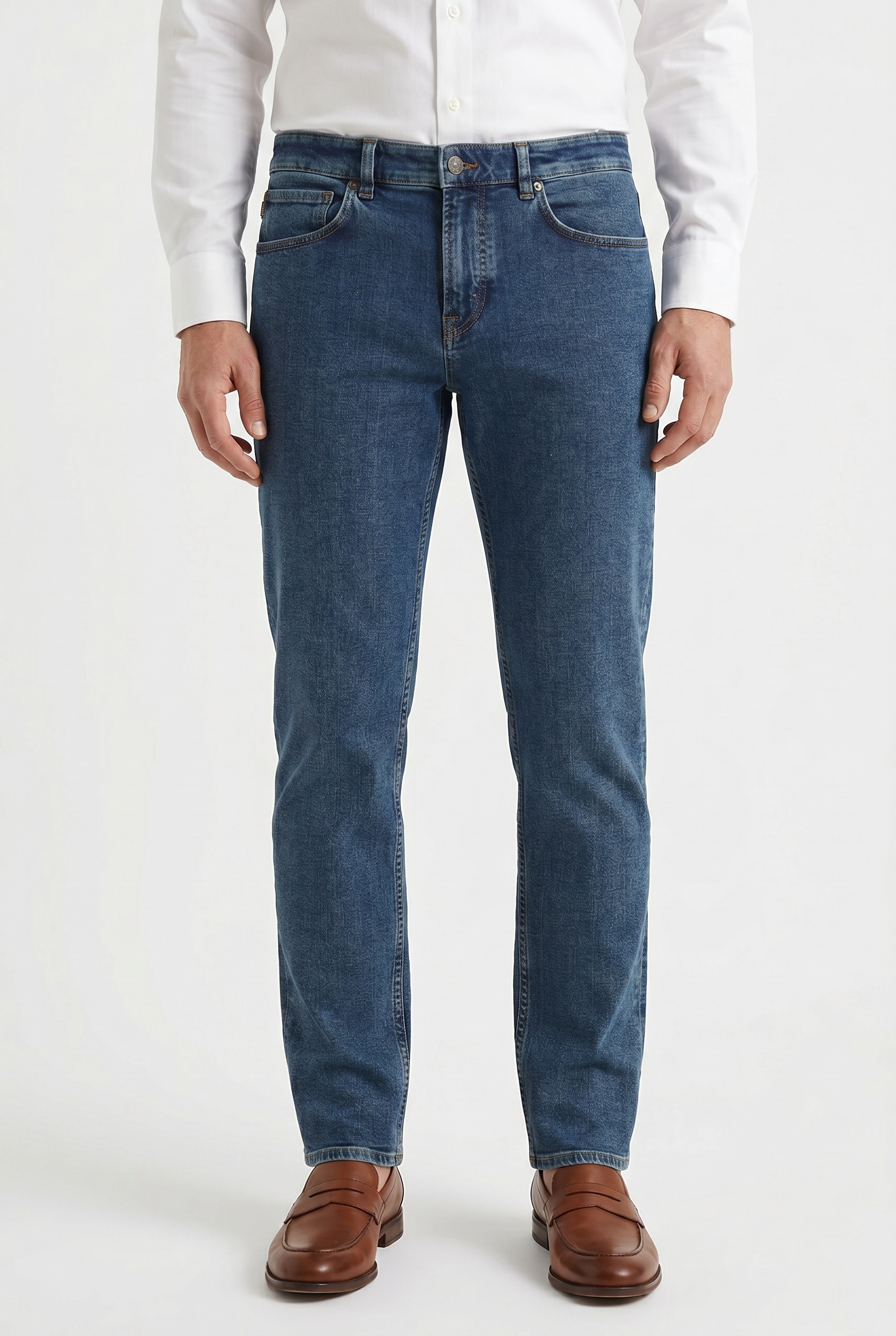 BOSS ORANGE "RE.MAINE" Regular Fit, Baumwoll-Mix, used washed