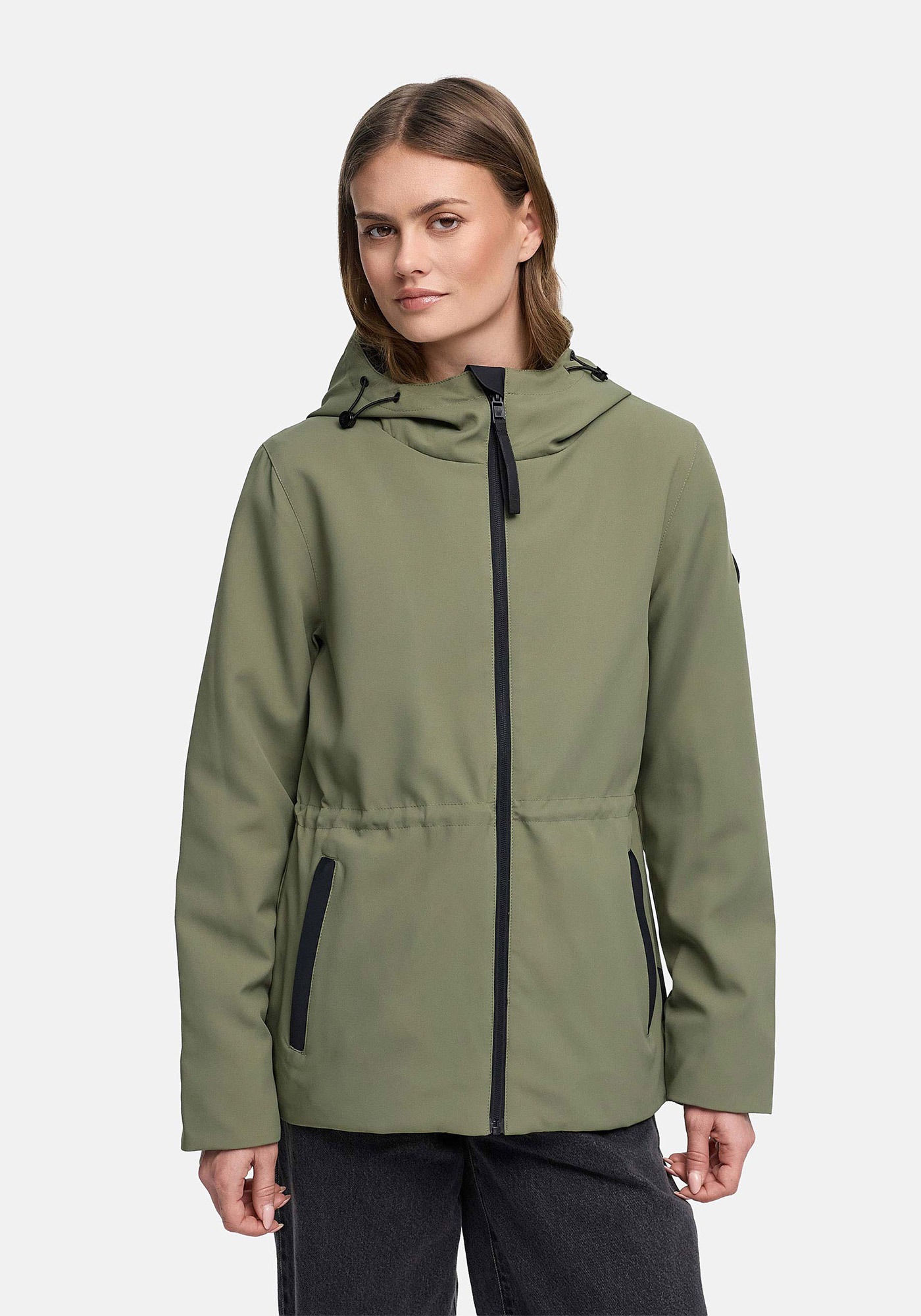 Marikoo Outdoorjacke "Katzilein" Leichte Übergangsjacke mit Kapuze und Kordelzug