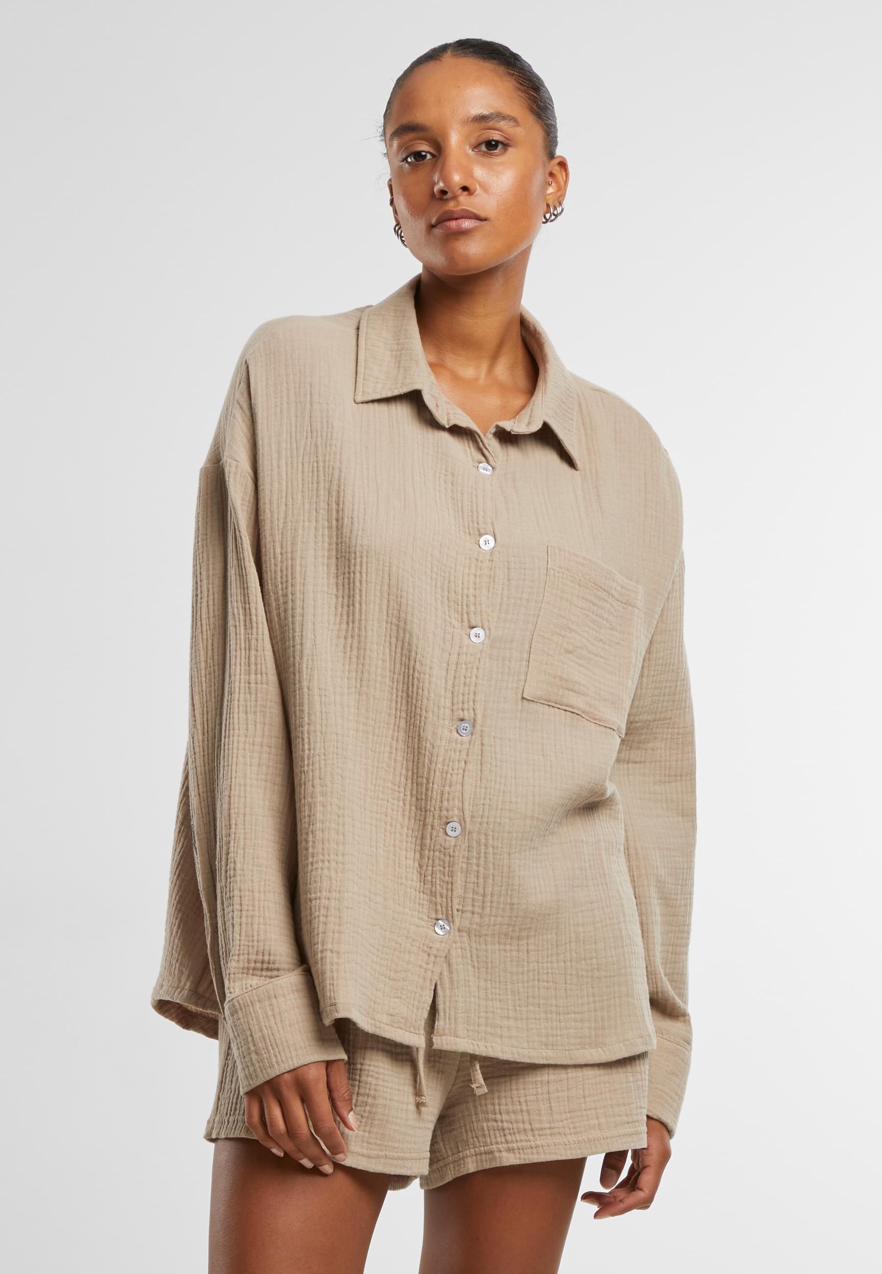 URBAN CLASSICS Klassische Bluse »Urban Classics Ladies Oversized Musselin Blouse«