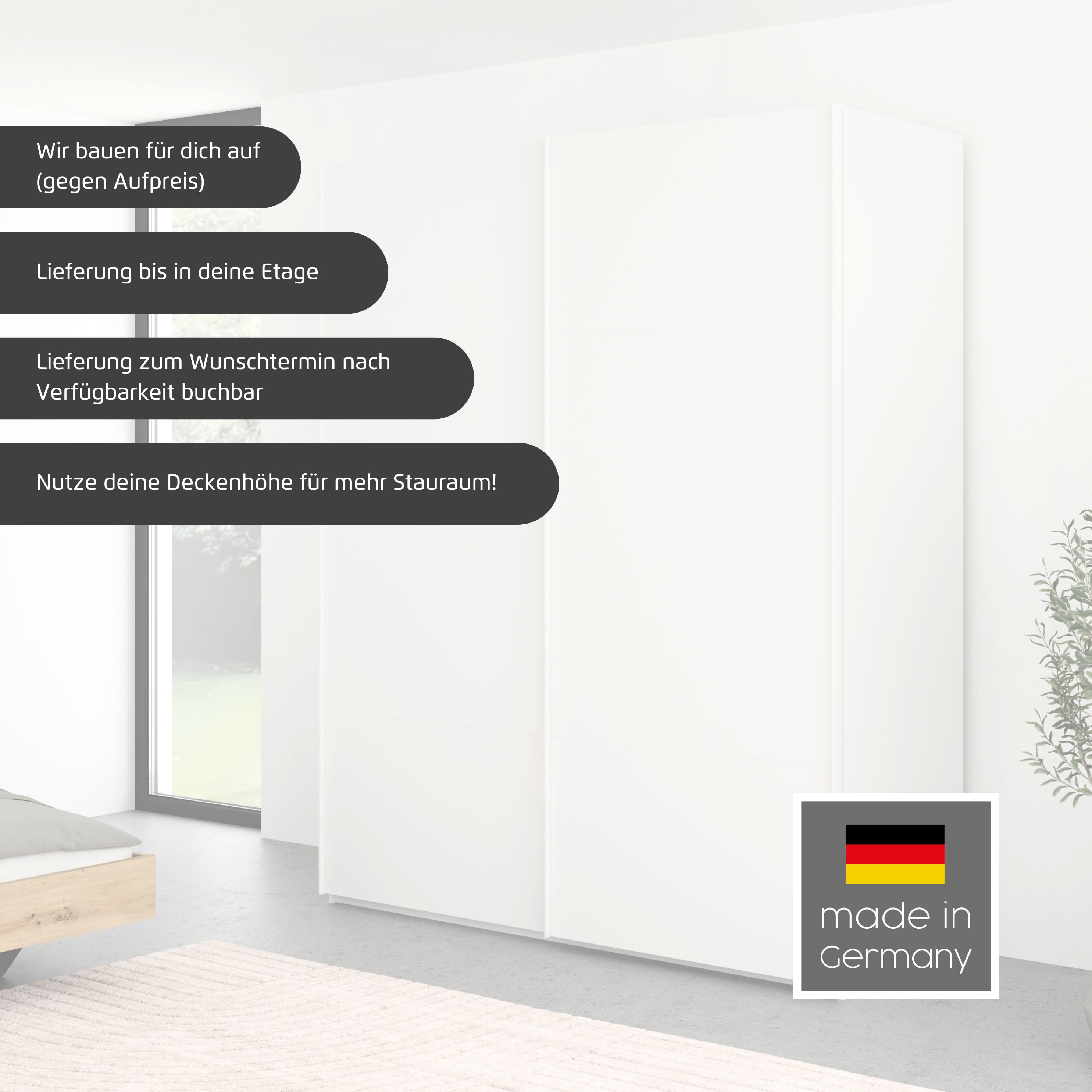 Thumbnail - rauch Schwebetürenschrank "Kleiderschrank Schrank Garderobe Schlafzimmerschrank SCALE-TRIO", edle dreigeteilte Front, 2 ...